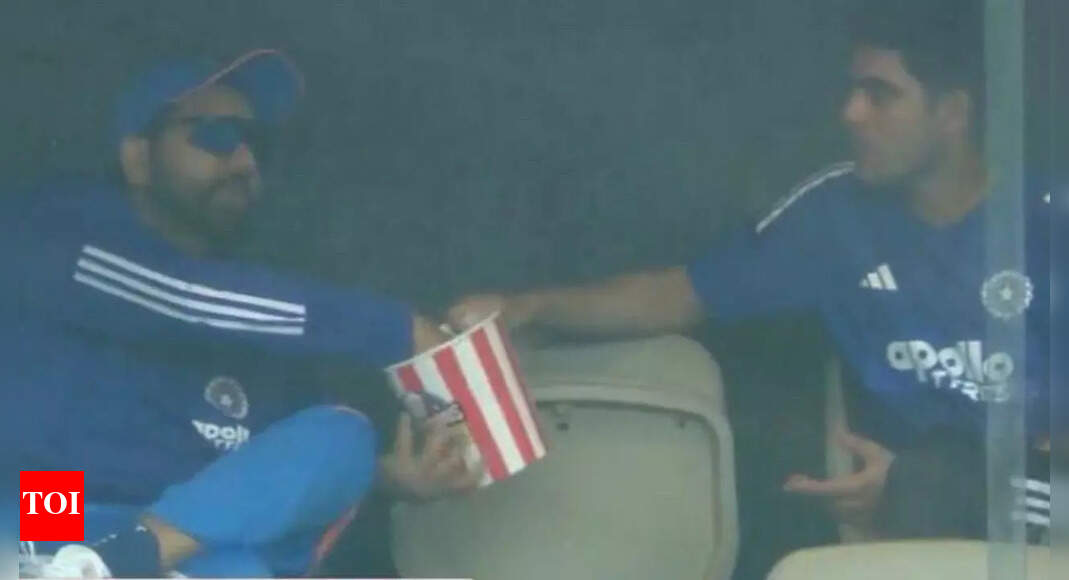 ‘Don’t give him popcorn’ — Abhishek Nayar’s hilarious reaction after spotting Rohit Sharma eating during rain break | Cricket News