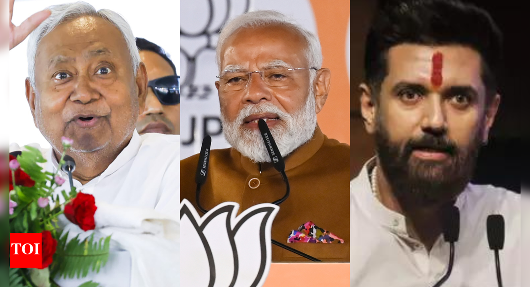 Stage set for Bihar assembly elections 2025 NEW DELHI: The seat-sharing deal for the upcoming 2025 Bihar assembly election revealed a subtle but significant shift in internal power dynamics within the National Democratic Alliance (NDA). For the first time since the early 1990s, the two principal partners — the Janata Dal (United) (JD(U)), led by chief minister Nitish Kumar, and the Bharatiya Janata Party (BJP) — will contest 101 seats each in Bihar’s 243-seat assembly, while the Lok Janshakti Party (Ram Vilas) (LJP(RV)), led by Chirag Paswan, got 29 seats. For the first time, the BJP has secured equal seat-sharing in Bihar, ending the long-standing tradition of Nitish Kumar’s JD(U) playing the “big brother.” This parity between BJP and JD(U) underscores how BJP has shifted from the “junior” to an equal (or perhaps dominant) status in Bihar’s ruling coalition — while continuing to present Nitish as the face of stability.Meanwhile, LJP(RV)’s allocation of 29 seats — though modest in absolute terms — is significantly larger than typical junior-ally shares and includes visibility-rich constituencies: for example, in districts such as Jamui, Hajipur and Khagaria, where Dalit and youth demographics are strong.The logic seems clear: BJP is hedging its bet—maintaining Nitish for his experience and stability, while elevating Chirag as a long-term ally and potentially a future power centre.2020 fallout: When Chirag went soloThe backdrop to this shifting balance lies in the 2020 assembly election. In that election, JD(U) won just 43 seats, down from 71 in 2015 elections. Meanwhile, LJP fielded candidates on its own and acted as a vote-splitter. The result of this vote-cutting was a massive drop in the JD(U)’s seat tally, which fell from 71 seats in 2015 to just 43 seats in 2020. This was the JD(U)’s lowest tally in years and resulted in the party becoming the junior partner to the BJP for the first time in the NDA coalition in Bihar.As Chirag famously declared in October 2020, “I am Prime Minister Modi’s Hanuman… the PM lives in my heart.” His solo campaign was widely seen as an effort to weaken JD(U) while maintaining warmth toward the BJP.Nitish, for his part, responded with restraint. He welcomed the NDA’s overall victory but could not overlook how his party’s reduced tally had shifted the internal arithmetic — paving the way for BJP’s greater influence in coalition decisions.Nitish’s declining arcNitish Kumar’s political journey has been defined by his reputation as “Sushasan Babu” — the administrator who once dominated Bihar’s politics. But by 2020, JD(U)’s footprint had shrunk and its strike rate fell sharply.Now, in 2025, BJP appears to be pursuing a dual strategy: keep Nitish visible as the stabiliser and face of continuity, while also nurturing Chirag as a parallel power centre. For BJP, that solves two problems at once: one, it retains the organisational strength and governance credentials associated with Nitish; two, it prepares for a future in which the LJP’s Dalit-youth base and rising profile may become more central. What’s at stake?For Nitish, the 2025 election is not just about retaining power—it’s about preserving relevance. If JD(U) fails to hold ground, Nitish may become a symbolic leader within his own alliance rather than its fulcrum.For Chirag, the 29-seat allocation marks his political breakthrough. He revealed that his party chose from a “pool of 38 seats” offered by BJP, stressing “quality over quantity.” His negotiation skills were on full display during the seat-sharing talks: engaging in multiple rounds with senior BJP and JD(U) leaders, he held firm until securing favourable terms. As a result, LJP(RV) emerged as the largest junior ally in the NDA. While BJP and JD(U) settled for 101 seats each, smaller allies — Jitan Ram Manjhi’s HAM and Upendra Kushwaha’s RLM — received only six seats apiece.This distribution positions Chirag as a key player in post-poll arithmetic, regardless of how the NDA performs overall.As for the BJP is concerned, the party seems to trying to thread the needle between coalition harmony and long-term dominance. If Nitish remains on board, BJP retains stability; if Chirag’s LJP strengthens, BJP gains leverage and a younger, more dynamic ally with reach into new caste and regional segments.Whether this triangular arrangement can sustain itself through the campaign — and beyond — will test the NDA’s cohesion like never before. Whether Nitish and Chirag truly coexist within the same alliance without their ambitions colliding remains to be seen.About the AuthorTOI News DeskThe TOI News Desk comprises a dedicated and tireless team of journalists who operate around the clock to deliver the most current and comprehensive news and updates to the readers of The Times of India worldwide. With an unwavering commitment to excellence in journalism, our team is at the forefront of gathering, verifying, and presenting breaking news, in-depth analysis, and insightful reports on a wide range of topics. The TOI News Desk is your trusted source for staying informed and connected to the ever-evolving global landscape, ensuring that our readers are equipped with the latest developments that matter most.”Read MoreEnd of ArticleFollow Us On Social MediaVideos’Justin Trudeau Destroyed…’: Ambassador Dinesh Patnaik Questions Safety Of Indians In CanadaA War Cry In Melody: Navy Dedicates Op Sindoor Song To PM During Diwali Celebration on INS Vikrant’Naxal-Maoist Terror Nearly Wiped Out Across India’: PM Modi Hails Police, CRPF, BSF10 Key Facts About Indian Navy’s INS Vikrant, Where PM Modi Celebrated Diwali With Naval Officers’You Gave Sleepless Nights To Pak’: PM Modi Hails INS Vikrant and BrahMos Role in Operation SindoorAyodhya Sets 2 Guinness World Records With Over 26 Lakh Diyas & Largest Saryu Aarti During Deepotsav‘7 Planes Were Shot Down’: Trump Repeats Claim Of Solving India-Pak ‘War’ Using ‘200% Tariff’ ThreatKuala Lumpur’s Little India Bazaar Bursts With Festive Spirit Despite Rising Costs in MalaysiaIndia Upgrades BrahMos Missile Strike Range to 800 Kms, Signals Strategic Shift to Pakistan, China’PM Modi Agreed To Stop Russian Oil’: Donald Trump Issues Harsh Warning To India Over Energy Ties123 Photostories  10 traditional snacks from Italy one needs to tryFrom ‘Vicky Donor’ to ‘Article 15’: Films that prove why ‘Thama’ actor Ayushmann Khurrana is Bollywood’s king of contentAlia Bhatt wore a 30-year-old saree to Kareena Kapoor’s Diwali party and made it 2025’s top festive trendAre you an introvert? 5 smart ways to prepare for an interview without losing yourselfBollywood stars’ best Diwali looks over the years: Alia Bhatt to Allu Arjun, here’s everyone who took desi looks to the next levelFrom Manholes to Machines: Maharashtra Transforms Sewer Cleaning 100 Robotic Sewer-Cleaners, Rs 100 Crore Investment High-Tech Move to End Manual Scavenging (Photos)7 creatures that eat dead animals to keep the ecosystem balanced11 traditional Japanese snacks to try on your next trip to JapanBollywood couples celebrating their first diwali with their newborns: From Parineeti Chopra-Raghav Chadha to Arbaaz Khan-Sshura KhanInside PM Modi’s Diwali celebrations with Navy personnel on INS Vikrant — In pictures123Hot PicksDhanteras Gold PriceVande Bharat SleeperBihar Election 2025Gold rate todaySilver rate todayPublic Holidays OctoberBank Holidays OctoberTop TrendingLauren KyleHow to get Greninjite in Pokemon LegendsAdam SandlerEmiru attackDurgapur Gang RapeLauren KyleDoug Martin Net WorthDaug Martin Cause of DeathChris JonesStephanie Lachances