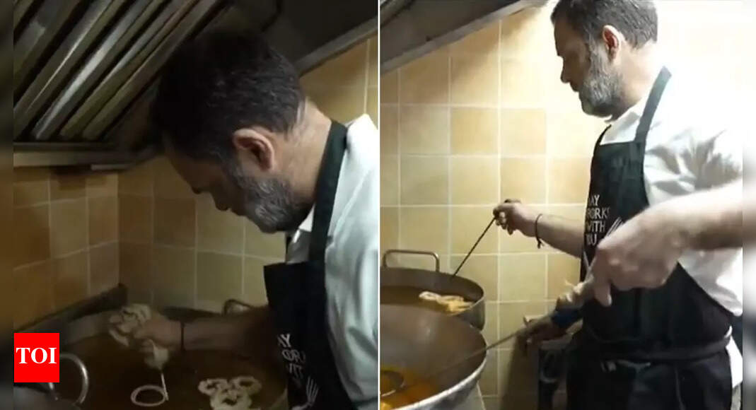 Congress leader Rahul Gandhi visited Delhi’s historic Ghantewala sweet shop, trying his hand at making imarti. The shop owner recalled serving the Gandhi family for generations. Gandhi shared a video of the visit on Diwali, emphasizing the sweetness of relationships and community.  NEW DELHI: Congress leader Rahul Gandhi on Monday shared a video of him visiting a famous sweet shop in Delhi, where he was seen trying his hand at making ‘imarti’ (a crispy, orange Indian delicacy) and ‘besan laddoo’. Ghantewala sweet shop’s owner, in conversation with the Congress leader, remembered how his family members had served the Gandhi family on several occasions, from Rajiv Gandhi’s birthday celebration to Priyanka Gandhi’s wedding. Ayodhya Shines Bright as Millions of Diyas Light Up Deepotsav 2025In the video, Rahul Gandhi can be seen learning how to make imarti and laddoo from the shop owner and having a conversation about where it originated. Taking to X, Gandhi wrote, “Tried my hand at making imarti and besan laddoos at the famous and historic Ghantewala sweet shop in Old Delhi. The sweetness of this centuries-old iconic shop remains the same – pure, traditional, and heartwarming.”Rahul Gandhi shared the video on the occasion of Diwali. “The true sweetness of Diwali lies not just in the plate, but also in relationships and community,” he added in the post. Earlier today, he extended heartfelt Diwali greetings to citizens, wishing for happiness, prosperity, and love.In a post shared on X, he wrote, “Heartfelt Diwali greetings to all fellow citizens. May India be illuminated by the lamps of happiness, and may every courtyard be filled with the light of joy, prosperity, and love.”About the AuthorTOI News DeskThe TOI News Desk comprises a dedicated and tireless team of journalists who operate around the clock to deliver the most current and comprehensive news and updates to the readers of The Times of India worldwide. With an unwavering commitment to excellence in journalism, our team is at the forefront of gathering, verifying, and presenting breaking news, in-depth analysis, and insightful reports on a wide range of topics. The TOI News Desk is your trusted source for staying informed and connected to the ever-evolving global landscape, ensuring that our readers are equipped with the latest developments that matter most.”Read MoreEnd of ArticleFollow Us On Social MediaVideos10 Key Facts About Indian Navy’s INS Vikrant, Where PM Modi Celebrated Diwali With Naval Officers’You Gave Sleepless Nights To Pak’: PM Modi Hails INS Vikrant and BrahMos Role in Operation SindoorAyodhya Sets 2 Guinness World Records With Over 26 Lakh Diyas & Largest Saryu Aarti During Deepotsav‘7 Planes Were Shot Down’: Trump Repeats Claim Of Solving India-Pak ‘War’ Using ‘200% Tariff’ ThreatKuala Lumpur’s Little India Bazaar Bursts With Festive Spirit Despite Rising Costs in MalaysiaIndia Upgrades BrahMos Missile Strike Range to 800 Kms, Signals Strategic Shift to Pakistan, China’PM Modi Agreed To Stop Russian Oil’: Donald Trump Issues Harsh Warning To India Over Energy TiesAyodhya Shines Bright as Millions of Diyas Light Up Deepotsav 2025‘SP Against Indian Traditions?’ BJP Criticizes SP Chief for Diwali Lighting Remarks‘Deceitfully Recruited Into Russian Army’: AIMIM Chief Calls for Safe Return of Misled Indians123 Photostories  11 traditional Japanese snacks to try on your next trip to JapanBollywood couples celebrating their first diwali with their newborns: From Parineeti Chopra-Raghav Chadha to Arbaaz Khan-Sshura KhanInside PM Modi’s Diwali celebrations with Navy personnel on INS Vikrant — In picturesWhat makes the Shore Temples of Mahabalipuram a UNESCO World Heritage Site?Photos: Bengaluru’s Ejipura Flyover Taking Shape Ahead of June 2026 Deadline; DK Shivakumar Inspects SiteHarvard gastroenterologist warns against three foods that quietly raise cancer riskFrom ‘Om Shanti Om’ to ‘Student of the Year’: When Bollywood stars looked back at where it all beganHow to deal with annoying and toxic people: 5 powerful psychology-backed tips to protect your peaceLatest OTT releases this Diwali week: ‘They Call Him OG’ to ‘Nobody Wants This Season 2’6 ways to prepare for your first job after graduating123Hot PicksDhanteras Gold PriceVande Bharat SleeperBihar Election 2025Gold rate todaySilver rate todayPublic Holidays OctoberBank Holidays OctoberTop TrendingLauren KyleHow to get Greninjite in Pokemon LegendsAdam SandlerEmiru attackDurgapur Gang RapeLauren KyleDoug Martin Net WorthDaug Martin Cause of DeathChris JonesStephanie Lachances