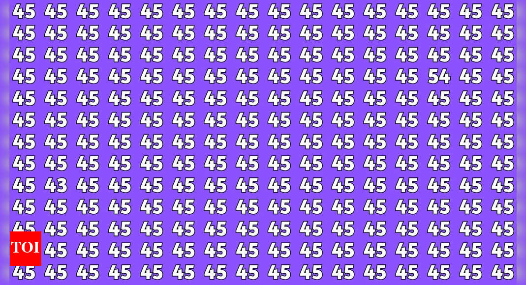 Optical illusion: Spot the inverted 54 and 43 among 45s in just 7 seconds