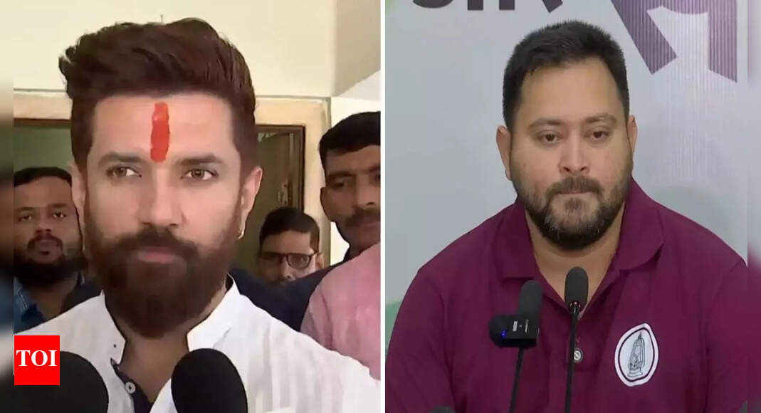 Chirag Paswan launched a scathing attack on the Mahagathbandhan, declaring it has collapsed and their power aspirations are mere “Mungeri Lal ke sapne.” He questioned the alliance’s coordination, specifically targeting Rahul Gandhi and Tejashwi Yadav. Paswan also defended Chief Minister Nitish Kumar against personal attacks, highlighting the NDA’s unity and focus on development.  NEW DELHI: Lok Janshakti Party (Ram Vilas) (LJP(RV)) chief Chirag Paswan on Wednesday launched a sharp attack on the “collapsed” Mahagathbandhan alliance claiming that their hopes of coming to power are nothing but “Mungeri Lal ke sunehre sapne.””The way an infighting is going on in the Mahagathbandhan and the way the alliance has completely collapsed, even after that if they are thinking that they will come to power, I think it is nothing less than ‘Mungeri Lal ke sunehre sapne,” Paswan told reporters in Patna.The Union minister further questioned the visibility and coordination of alliance leaders, taking a dig at Rahul Gandhi, asking, “Where is Rahul Gandhi?”Tejashwi Slams Double-Engine Govt on Corruption,Assures No Seat-Sharing Disputes in Mahagathbandhan “Today, after so many days, they addressed the media. Where were they for so long? Today, Ashok Gehlot has come to Bihar after everything is over in the Mahagathbandhan,” he stated.”Where is Rahul Gandhi, who was roaming around earlier and misleading people over the Special Intensive Revision (SIR)? Is it not a moral responsibility for Rahul Gandhi and Tejashwi Yadav to sit together and resolve the seat-sharing issue with maturity?” he added.Paswan also took a swipe at Tejashwi Yadav for sharing a video of chief minister Nitish Kumar, questioning his health and ability to continue in office.”The CM, who has been attacked personally by Mahagathbandhan leaders, despite that, they need to learn that, they are commenting, and he is campaigning. They should now tell whose health is better. They are not able to step out from air-conditioners. They are questioning the health of the CM, rather the health of Mahagathbandhan has been affected completely,” Paswan said.Defending Nitish Kumar, Paswan added, “They should rather think how much he is worried for Bihar, and how hard he is working. We are united. NDA leaders are campaigning. They are not able to handle their coalition and are talking about handling Bihar.”The remarks came after Tejashwi Yadav posted on X, saying, “If the chief minister is healthy, then why is he acting like this while reading a written speech?”Earlier in the day, addressing a public rally, Paswan also accused the RJD-Congress alliance of dividing people for votes. “What is their MY equation? M is dividing Biharis along communal lines. Y is dividing Biharis along ethnic lines. Similarly, we also talk about the MY equation, but our M includes women representing not only the nation but also the world. Similarly, Y represents not only the youth of the nation but also the world,” he said.Reaffirming his political resolve, the LJP chief declared, “Countless attempts were made to defeat and break Chirag Paswan. But I am a son of Khagaria. I am a lion’s son. I am the son of Ram Vilas Paswan.”Paswan said the NDA is united and focused on development. “We want to move forward with this MY equation. I want to rise above caste, creed, and religion, and ensure that every Bihari youth gets employment. Every Bihari woman gets respect. The elderly get their rights. We work to ensure that farmers and labourers get their due. Our alliance is moving forward with this vision. Countless attempts were made to defeat, break, Chirag Paswan. But I am a son of Khagaria. I am a lion’s son. I am the son of Ram Vilas Paswan,” Paswan added.About the AuthorTOI News DeskThe TOI News Desk comprises a dedicated and tireless team of journalists who operate around the clock to deliver the most current and comprehensive news and updates to the readers of The Times of India worldwide. With an unwavering commitment to excellence in journalism, our team is at the forefront of gathering, verifying, and presenting breaking news, in-depth analysis, and insightful reports on a wide range of topics. The TOI News Desk is your trusted source for staying informed and connected to the ever-evolving global landscape, ensuring that our readers are equipped with the latest developments that matter most.”Read MoreEnd of ArticleFollow Us On Social MediaVideosPiyush Goyal Highlights India’s Growth Amid Global Trade Challenges at UNCTAD In GenevaJaish-e-Mohammed Launches Online Jihad Course For Women In Pakistan, Targets Mass Recruitment’They Have Room For Certain Kind of…’: Zohran Mamdani Slams PM Modi During Diwali Temple VisitsTejashwi Slams Double-Engine Govt on Corruption,Assures No Seat-Sharing Disputes in MahagathbandhanPunjabi Singer Teji Kahlon Shot in Canada Amid Transnational Gang Feud, Investigation LaunchedPaul Ingrassia Drops Office of Special Counsel Bid Amid ‘Never Trust an Indian’ Racist Message RowVisa Breach Ends India Visit for Blacklisted UK Scholar and Hindi Literature Expert Francesca OrsiniJairam Ramesh Hits Out at PM Modi for Not Clarifying Trump’s Oil Comment’To Celebrate Diwali in Oval Office An Honor’: Kash Patel Tells Donald Trump, Tulsi, Harmeet Join inIndian Journalist Leaves Trump Impressed With Sharp Question At White House Diwali Celebrations123 Photostories  Cute pics of Sidhu Moose Wala’s younger brother, Shubhdeep Singh Sidhu, that fans can’t stop adoringLouis Vuitton x Takashi Murakami: The limited edition LV bag collection every fashionista in India is losing sleep overIn pics: Krishnapriya stuns in her Kantara 2 avatarFrom Sara Khan to Nandish Singh Sandhu; TV celebs who found love again and gave marriage another shot10 modern-sounding Indian names for your new born twinsChhath Puja 2025: 9 traditional foods associated with the 4-day festivalDiwali detox: How to bounce back after festival indulgenceFood, fitness and stress: Everyday habits that protect against breast cancerFestive FLOPS: Bollywood star-studded films that failed at the box office during Diwali weekends6 Types of Biryanis from different parts of India123Hot PicksDhanteras Gold PriceVande Bharat SleeperBihar Election 2025Gold rate todaySilver rate todayPublic Holidays OctoberBank Holidays OctoberTop TrendingAre Stephen and Ayesha Getting a DivorceEng vs Aus Women Live ScoreAuston MatthewsAnaya BangarMichael JordanTwitch CEOAJ BrownBaker MayfieldConor Mcgregor and Dee Devlin Net WorthF1 Visa Holder