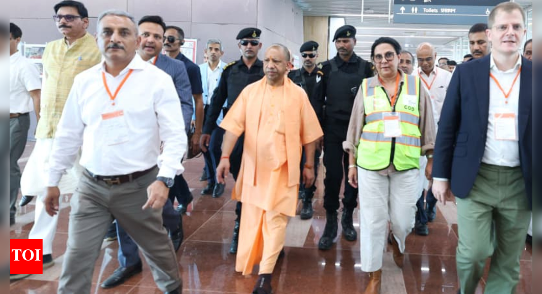 UP CM Yogi Adityanath inspects Noida airport site, inauguration expected soon | India News