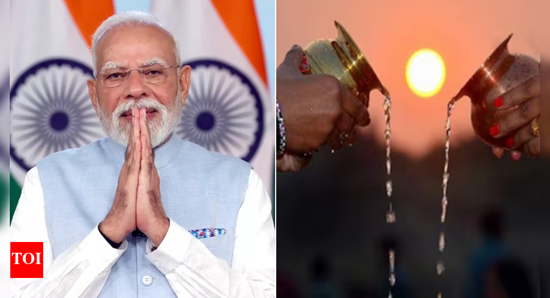 Prime Minister Narendra Modi extended warm wishes for Kharna Puja, a key ritual of the Chhath festival, honouring Surya Dev and Chhathi Maiya. He shared a song by Bhojpuri artist Nirahua, highlighting the festival’s devotion and traditions. Preparations are underway across Bihar, Jharkhand, and eastern Uttar Pradesh, with folk songs enhancing the sacred occasion.  NEW DELHI: Prime Minister Narendra Modi on Sunday extended his wishes to citizens for Kharna Puja, a key ritual of the four-day Chhath festival, which honours Surya Dev and Chhathi Maiya. PM Modi in a post on X said: “Heartfelt greetings to all on the auspicious occasion of Kharna Puja during the grand festival of Chhath. My respectful salutations to all those observing the fast! On this sacred occasion, symbolising devotion and discipline, there is a tradition of partaking in sattvic prasad along with kheer prepared with jaggery. My wish is that on this ritual, Chhathi Maiya bestows her blessings upon everyone.”Along with his message, PM Modi shared a song titled “सुख लेके उगिह दुख लेके डूबिह” by Dinesh Lal Yadav, popularly known as Nirahua. Yadav is a prominent Bhojpuri actor, singer, producer, and politician, affiliated with the Bharatiya Janata Party. He unsuccessfully contested the 2019 Lok Sabha election from Azamgarh against Akhilesh Yadav but later won the 2022 bypolls from the same constituency.Festival preparations gain momentumChhath Puja, beginning Saturday, sees widespread celebrations across Bihar, Jharkhand, eastern Uttar Pradesh, and parts of Nepal. Devotees perform Vedic rituals and offer prayers to the Sun God and Chhathi Maiya. Central to the festival are traditional folk songs known as Chhath Geet, which carry blessings for family and loved ones. Legendary folk singer Sharda Sinha is remembered for popularising these melodies across generations.Ahead of the festival, PM Modi encouraged citizens to share Chhath songs on social media, saying: “The grand festival of Chhath, dedicated to nature and culture, is approaching. Devotees across Bihar and the entire country are immersed in preparations with full devotion. The songs of Chhathi Maiya enhance the grandeur and divinity of this sacred occasion. I request you to share Chhath Puja songs with me. I will share them with all fellow countrymen over the next few days.”Remembering Sharda Sinha, the Prime Minister added: “When it comes to worshipping Chhathi Maiya, it’s natural to remember Sharda Sinha. She was the daughter-in-law of Begusarai. We honoured her first with the Padma Bhushan and then this year with the Padma Vibhushan. She is no longer with us, but her songs will always be remembered.”While rooted in Bihar, Chhath Puja is also observed in Jharkhand, eastern Uttar Pradesh, and Nepali communities, highlighting the festival’s shared cultural heritage across the eastern subcontinent. Cities and towns are preparing riverbanks and public spaces for rituals, reflecting the festival’s enduring social and spiritual significance.About the AuthorTOI News DeskThe TOI News Desk comprises a dedicated and tireless team of journalists who operate around the clock to deliver the most current and comprehensive news and updates to the readers of The Times of India worldwide. With an unwavering commitment to excellence in journalism, our team is at the forefront of gathering, verifying, and presenting breaking news, in-depth analysis, and insightful reports on a wide range of topics. The TOI News Desk is your trusted source for staying informed and connected to the ever-evolving global landscape, ensuring that our readers are equipped with the latest developments that matter most.”Read MoreEnd of ArticleFollow Us On Social MediaVideos‘You can call me Raja’: Indian-origin Congressman shocks racist Florida leader with responseMary Millben Lauds PM Modi’s Leadership, Says Rahul Gandhi ‘Not the Right Person to Lead India’Mary Millben Lauds PM Modi’s Resilience Amid Trump Tariff Challenge, Applauds His DiplomacyIGIA Terminal 2 Inaugurated by Civil Aviation Minister, Domestic Flights Resume From SundayIn Khagariya, Amit Shah Frames Bihar Poll As Choice Between NDA’s Five Pandavas And RJD’s Jungle RajTwo Australian Women Cricketers Stalked and Molested in Indore; Police Arrest Accused Amid OutrageBattle for Bihar: Anger, Jobs & Caste – Will Tejashwi Yadav Survive Raghopur’s Tough Questions?9/11 attacks: Ex-CIA officer claims Osama bin Laden escaped to Pakistan disguised as woman‘Bihar Got Not Even 1% of Gujarat’s Share’: Tejashwi Yadav Explodes at PM ModiBangladesh Political Crisis: Sheikh Hasina’s Son Sajeeb Wazed Urges Yunus For Inclusive Election123 Photostories  7 types of South Indian Idli perfect for breakfast5 foods that naturally help with sleep apneaWhat Satish Shah’s Indravadan character in Sarabhai vs Sarabhai taught us about family, class, and humor7 easy lifestyle changes that helped a nutritionist lose over 70 kg5 style lessons to learn from South Korean sensation Jun Ji-hyunVitamin D deficiency: 5 ways low levels can impact body and healthThe Great US Return: Office Mandates vs. Remote Work Resistance10 beautiful sarees of Pooja Hegde which are perfect for Chhath Puja 2025Taarak Mehta Ka Ooltah Chashmah fame Nidhi Bhanushali aka former Sonu looks all grown up in desi wearFrom opening about his son Aaryamann’s depression to joking about wanting royalties from Kapil Sharma: Parmeet Sethi gets candid about his life with Archana Puran Singh123Hot PicksDhanteras Gold PriceVande Bharat SleeperBihar Election 2025Gold rate todaySilver rate todayPublic Holidays OctoberBank Holidays OctoberTop TrendingLincoln UniversityLewis HamiltonKendrick PerkinsNBA Gambling ScandalBrad MarchandStephen Curry WifeJustin HerbertLeBron JamesAaron GordonEmman Atienza