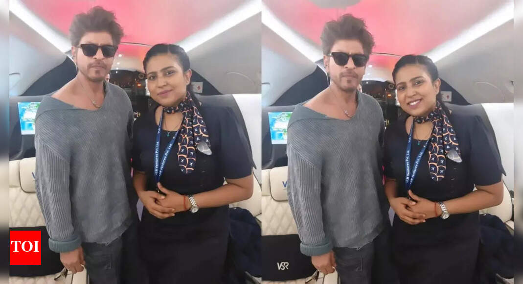 Shah Rukh Khan spotted in a high-end luxury private jet; looks effortlessly cool while posing with a fan – See VIRAL PICS |