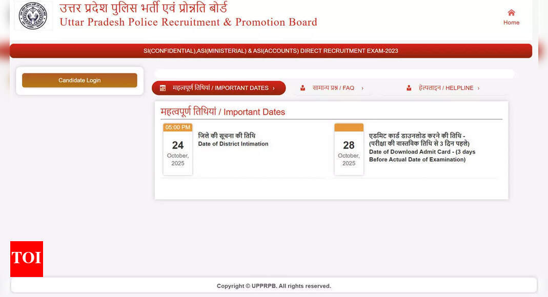 UP police admit card 2025 out: Download SI, ASI, Computer Operator hall ticket on uppbpb.gov.in