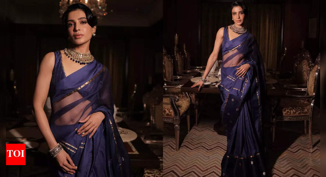 Samantha Ruth Prabhu’s navy-gold saree look is the wedding inspiration you have been waiting for