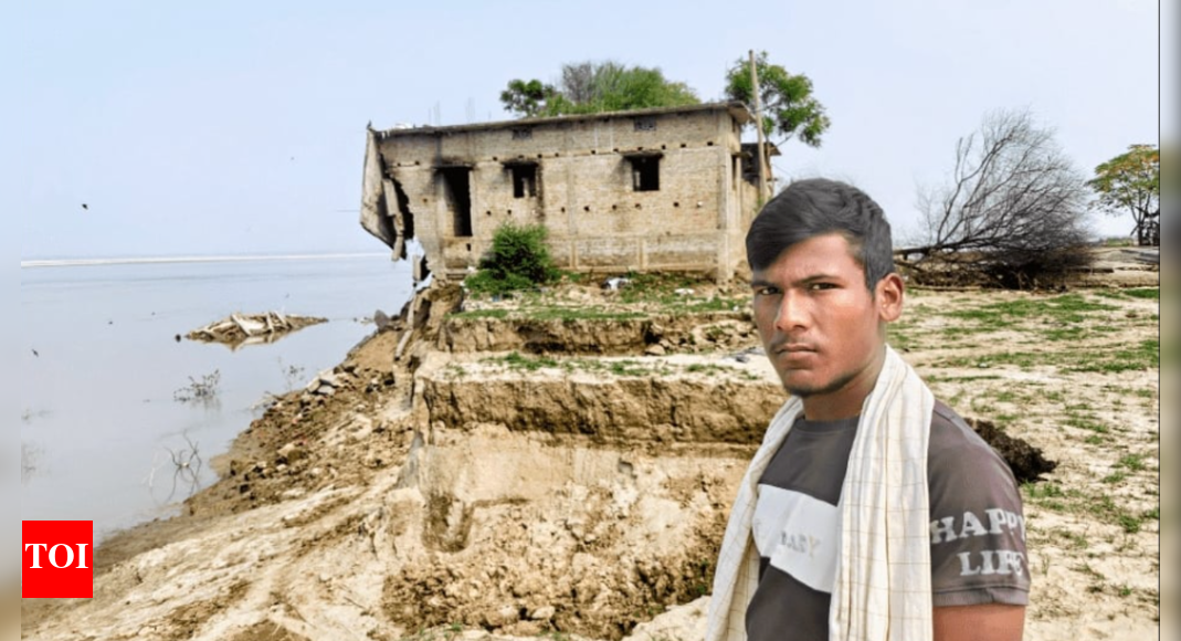 JAWANIYA (BHOJPUR): Rivers give in abundance. But when swollen with fury, they plunder without mercy. This July, the primeval Ganga took everything that belonged to this riverine village in Bhojpur district of Bihar. It became a land grabber, a livelihood snatcher, a home wrecker and, as one gathers after visiting the habitation, a destroyer of dreams.Parts of Jawaniya now look like a lunatic’s playground — houses carved into pieces like cakes, dead bamboo forests and roads that abruptly end before a rivercreated precipice. About 200 homes, two water tanks, two schools and three temples were swallowed in the swirling waters. Over 300 bighas (1 bigha equals to 0.6 acres) of fecund land were gnawed away. Ward No. 5, and much of Ward No. 4, don’t exist anymore. Substantial parts of the village are now deemed unsafe. Jawaniya is comatose.A Void For HomeEighty-one-year-old Sriram Sahu has lived through many floods, but none like this. “I’d never seen so much water, such strong currents,” he says. Vijay Thakur, who lost 90% of his land, affirms. “Flood doesn’t scare us,” he says. “Soil erosion (katav) does. We had never imagined it would be this bad.” Ward member Ashish Pandey says the only mercy was that nobody died. “We managed to empty the homes in advance,” he says.The river has left a gaping hole in every Jawaniya heart. The loss of homes isn’t just financial. The sudden physical erasure of a place — where everyone lived, loved and grew up — has filled most villagers with an unbearable melancholy. “Ghar nahi raha, bas ab ghar ka moh bhar hai (There’s no home anymore, just a yearning for it),” says Sandeep Chaudhary of the EBC Bind community. Like most who lost their homes, his family has moved to a bandh (embankment), over a kilometre away. But, like a restless vagabond, he returns to the riverbank every now and then.The embankment is a narrow strip; barely wide enough to set up a tent. To walk to the other side, you gingerly trudge up the slope. The camps are made of canvas and reed. These are survival units where you’ll find sewing machines, gas cylinders, and old trunks kept messily for lack of space. A man sleeps on a charpoy beside a buffalo while a girl pets a rooster on her lap. “I can endure. But my kids haven’t seen hard times. How can they bear all this?,” says a tearyeyed middle-aged woman.In one of the tents, Sandeep’s younger brother, Vijay, is studying mathematics. He is preparing for his Class 12 examinations. They earlier lived in a concrete home with eight rooms. Four of them have fallen into the river, parts of the remaining half hang in the air like a person standing on one leg. Their father, a sharecropper, had toiled all his life to build the house. Scattered school notebooks and a pitch-black hearth tells the story of a hurried evacuation amid a bed of red hibiscus flowers that looks incongruous in these glum surroundings.The family belongings are stored in four places. Some items are with their married sister, who lives about 20km away; the remaining articles are kept either at a temple, or with a friend. Only the bare necessities are at the embankment. Like some others, the Chaudharys are building a reed hut at some distance from the riverbank. “We haven’t left the village. But the village has left us,” says Sandeep.Weighing ChoicesNeeraj’s father, Mangru, is not at home. He is campaigning for the BJP candidate, Rakesh Ojha. So is Pawan Thakur, a bhumihar by caste, who owned 20 bighas of land and is now homeless, landless and jobless. A group of eight men have travelled on motorbikes to a nearby village, where UP deputy CM and BJP leader Keshav Prasad Maurya is addressing an election meeting.A village of yadavs, brahmins, binds, gonds (tribals) and bhumihars, Jawaniya has about 1,500 voters. The Shahpur assembly seat, of which it is a part, has been mostly held by RJD. Two-time MLA Rahul Tiwary is now aiming for a hat-trick. Both candidates have visited Jawaniya.Sentiments, barring those among the yadavs, seem more inclined towards Ojha, described as a “naya yuva chehra (a new youthful face)”. Locals say that he ran a langar (free food service) during the floods. Among others who provided relief materials was Bhojpuri singer-actor Pawan Singh, who distributed 1,500 tents and 2,000 bamboo poles. Jan Suraaj leader Prashant Kishor spent Diwali with the villagers.Nearby villages such as Karja Bazaar were also flooded in July. The waters have receded. But in Jawaniya, they have left behind a sandy bed. Earlier the land, locals say, was fit for wheat, pulses, millets and sesame. “Now we can only grow watermelons,” says Neeraj.Jawaniya is conjoined with another village, Chakki Naurangia, both on the Bihar-Uttar Pradesh border. Homes and lands in both villages have been lost forever. “The district administration ran a flood relief camp for two and a half months. Every family received a gratuity of Rs 7,000,” says Tanai Sultania, DM, Bhojpur, over the phone. It is also learnt that house compensation has been partially disbursed and the villagers are likely to be settled in Bilauti, about 30km away. But several villagers said they haven’t received the compensation yet.Vijay Ram, a Dalit, from Chakki Naurangia, stands staring at the river. Like many others, he has moved to the relief camp. The melancholy of loss, he says, lingers. “This village is my birthplace — I keep coming back,” he explains. Today, he has brought his wife to the riverbank. She wanted to see their ‘home’. He points about 200 metres away. “That’s where it was,” he tells her. There’s nothing there, only a river now at peace with itself.About the AuthorAvijit GhoshAvijit Ghosh is an associate editor with The Times of India. He is addicted to films, music, cricket and football—and not necessarily in that order. He is the author of Bandicoots in the Moonlight, Cinema Bhojpuri, 40 Retakes, and now, Up Campus, Down Campus, a novel set in 1980s JNU. He tweets from the handle @cinemawaleghoshRead MoreEnd of ArticleFollow Us On Social MediaVideosBangladesh Next Afghanistan? Security Expert Warns As Yunus Woos Zakir Naik, Hafiz Aide’They Talk, We Act’: JDU’s Bijendra Prasad Yadav Slams Tejashwi, Rubbishes Mahagathbandhan ManifestoBJP’s Neeraj Kumar Singh Exudes Confidence Of Bihar Poll Win With ‘Big Majority’ | ExclusiveWATCH: Moment When Indian-Origin Businessman Darshan Singh Sahsi Killed By Bishnoi Gang In CanadaIndia Tears Into ‘Baseless Claims’ on Pahalgam Attack In Myanmar Rights Briefing At United NationsPresident Murmu Poses With IAF Pilot Shivangi Singh Pakistan Said It Captured In Op SindoorFrom Sidhu Moose Wala To Canada: Lawrence Bishnoi Gang Expands Threat To Global Punjabi SceneDiljit Dosanjh Faces Khalistani Fury: Big B Gesture Sparks Outrage Ahead of Australia Concert ShowDelhi’s ₹3.2 Crore Cloud Seeding Mission Falls Flat, Experts Cite Low Moisture and Weak CloudsAmid Rising Waters and Discontent, Supaul Voters Turn the Bihar Election into a Fight for Change123 Photostories  6 of the most beautiful octopus species in the world5 benefits of Pilates over gym and walking, and how to do it right at homeFrom ‘Stree’ to ‘Shanti Priya’: Iconic Bollywood Halloween costume ideasPrincess Diana to Cleopatra: 5 legendary women in history and their signature jewellery styleBeyond the spotlight Bollywood stars chase passions that define their true selvesWorld Sandwich Day 2025: 10 types of sandwiches from across the worldHalloween 2025 from Paris to Prague: How Europe’s old towns are embracing spooky ChicHow buying vegetables post your morning walk can help one live longer7 amazing donkey secrets you probably didn’t know6 South Indian banana varieties one needs to try123Hot PicksCyclone MonthaBank Holiday TodayBihar Election 2025Gold rate todaySilver rate todayPublic Holidays NovemberBank Holidays NovemberTop TrendingTom Aspinall FatherTaylor Swift ExJustin Herbert GirlfriendNina LinJD VanceNikola JokicCleveland Cavaliers vs Boston CelticsSimone BilesLos Angeles Lakers vs Minnesota TimberwolvesConnor McDavid Wife