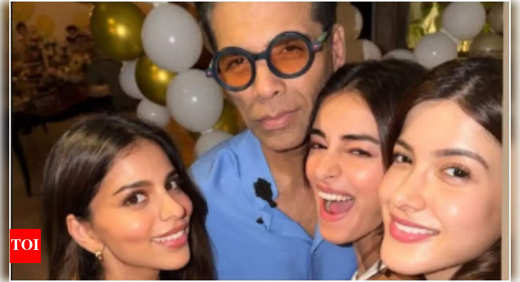 Ananya Panday’s birthday bash: Karan Johar parties with Suhana Khan and Shanaya Kapoor, shares selfie with his ‘girls’ | Hindi Movie News