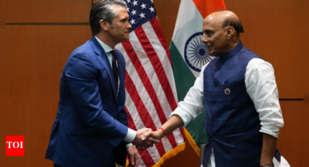India and the US have signed a landmark ten-year Defence Framework Agreement, marking a new era of defense cooperation. The pact, inked by Defence Minister Rajnath Singh and US Secretary of War Pete Hegseth, outlines a roadmap for enhanced military collaboration and joint initiatives across the Indo-Pacific region.  NEW DELHI: Defence minister Rajnath Singh on Friday met US Secretary of War Pete Hegseth in Kuala Lumpur, where the two leaders signed a landmark ten-year Defence Framework Agreement, signalling what Singh described as the beginning of a “new chapter” in India-US defence cooperation. The meeting took place on the sidelines of the ASEAN Defence Ministers’ Meeting-Plus (ADMM-Plus), where Singh is representing India.’Industry Warriors Built This Victory’: Defence Minister Rajnath Singh on Operation Sindoor Triumph“We have held telephonic conversations thrice. I am delighted to be meeting you in person on the sidelines of ADMM-Plus. On this occasion, I feel a new chapter will begin today with the signing of the Defence Framework. I am confident that under your leadership, India-US relations will further strengthen,” Rajnath said, as quoted by ANI.The agreement, signed in the presence of senior officials from both countries, lays out a decade-long roadmap for deeper military collaboration, capacity building, and joint initiatives across the Indo-Pacific region. Hegseth described the pact as a major step forward in the bilateral relationship. “I want to express gratitude to Minister Singh for the partnership we have with India. It’s one of the most consequential US-India relationships in the world. Our strategic alignment is built on shared interests, on mutual trust and commitment to a secure and prosperous Indo-Pacific region,” he said. “This 10-year US-India Defence Framework is ambitious. It’s a significant step for our two militaries, a roadmap for deeper and even more meaningful collaboration ahead. It underscores America’s long-term commitment to our shared security and our strong partnership.”Speaking about the meeting, Rajnath Singh later wrote in a post on X, “This Defence Framework will provide policy direction to the entire spectrum of the India-US Defence Relationship. It is a signal of our growing strategic convergence and will herald a new decade of partnership.”The meeting comes amid a broader intensification of high-level engagements between New Delhi and Washington. Earlier this week, External affairs minister S Jaishankar met US Secretary of State Marco Rubio, discussing bilateral ties and regional developments. Rajnath Singh’s visit to Malaysia also includes talks with his Malaysian counterpart Khaled Nordin and participation in the ADMM-Plus summit, where discussions are centred on regional stability and counter-terrorism cooperation. India currently co-chairs the Experts’ Working Group on Counter Terrorism with Malaysia for 2024–2027, reinforcing its growing role in shaping Indo-Pacific security dynamics.About the AuthorTOI News DeskThe TOI News Desk comprises a dedicated and tireless team of journalists who operate around the clock to deliver the most current and comprehensive news and updates to the readers of The Times of India worldwide. With an unwavering commitment to excellence in journalism, our team is at the forefront of gathering, verifying, and presenting breaking news, in-depth analysis, and insightful reports on a wide range of topics. The TOI News Desk is your trusted source for staying informed and connected to the ever-evolving global landscape, ensuring that our readers are equipped with the latest developments that matter most.”Read MoreEnd of ArticleFollow Us On Social MediaVideosAmit Shah Takes ‘Italy’ Jibe at Rahul Gandhi After Cong MP Targets PM Modi Over Chhath ‘Nautanki’S Jaishankar Praises Germany’s Support After Pahalgam Attack, Calls For Zero Tolerance On Terror’Don’t Test Us’: Afghanistan Warns Pakistan Of Crushing Response, Fragile Peace Holds After Talks‘Other Countries Will Also…’: Former US Ambassador Sounds Nuclear Alarm After Trump’s Nuke OrderRJD Leader Shahnawaz Alam On Fight Against Brother Sarfaraz In Jokihat | Battle For Bihar‘Can’t Break The Deal’: Pakistan’s ‘US Drones’ Admission On Border Tensions With AfghanistanDelhi Police Alleges 2020 Riots Were Timed With Trump Visit And Aimed To Spark Pan India Unrest‘Pak Is Infuriated With…’: MEA Slams Pakistan Over Border Tensions With AfghanistanBengaluru Road Rage Horror: Delivery Boy Chased, Crushed To Death By Martial Arts Trainer CoupleHostage Drama At Powai Studio: Mumbai Police Rescues 17 Kidnapped Children, Accused Killed123 Photostories  Divine Interaction: The temple in India where Gods are said to ‘talk’ to each other10 Halloween books for children6 hidden health risks of overdoing protein in your diet‘Sheer’ing the way: 7 times Sydney Sweeney stunned in her ‘daring’ red carpet looksAmitabh Bachchan’s THIS biggest flop was India’s most expensive film, featuring seven superstarsWhat the eyes say about health: Dietitian decodes 9 warning signs and how to fix them naturally11 unbelievable yet true facts about the lizards we see every dayFitness trainer shares 5 habits that actually help with weight loss in South Asian women5 ways to reuse your wedding lehenga this shaadi seasonHarvard-trained doctor ranks 10 popular sweeteners by health impact: Learn what is best for us123Hot PicksCyclone MonthaBank Holiday TodayBihar Election 2025Gold rate todaySilver rate todayPublic Holidays NovemberBank Holidays NovemberTop TrendingLaMelo Ball Net WorthGiannis AntetokounmpoVirat KohliLamar JacksonRonda Rousey and Travis Net WorthPatrick MahomesMichael StrahanChet HolmgrenTua TagovailoaConnor McDavid Wife