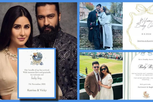 A look at the announcement poster and other celebrity parents’ baby reveal posts