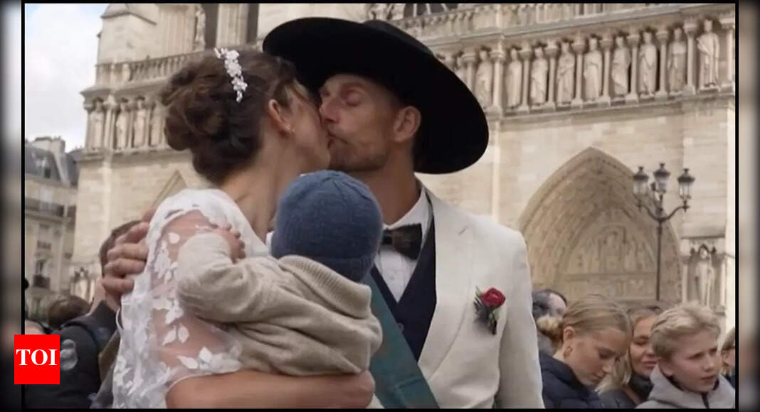 Notre-Dame’s heart beats again with a wedding for craftsman who rebuilt it — first in 30 years