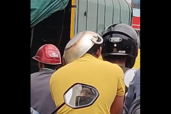 Peak Bengaluru moment: Man spotted wearing frying pan instead of helmet has everyone talking