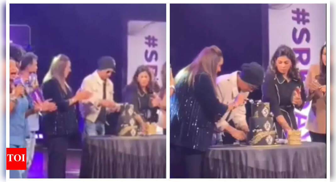 Shah Rukh Khan cuts 3-tier cake on his 60th birthday in grand meet-and-greet with fans – WATCH viral video |