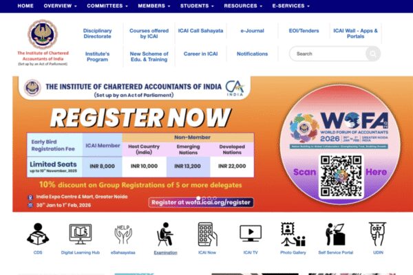 ICAI CA January 2026 registration window opens at icai.gov.in: Check direct link to apply online here