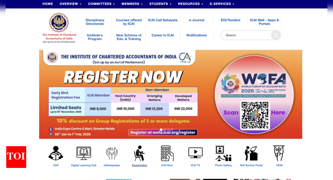 ICAI CA January 2026 registration window opens at icai.gov.in: Check direct link to apply online here