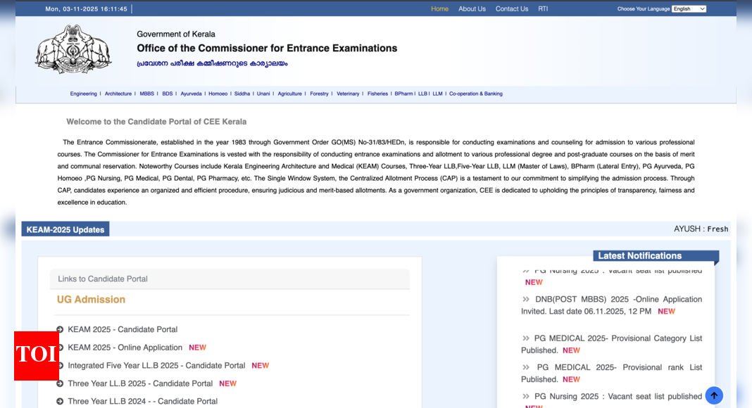 Kerala NEET PG 2025 round 1 provisional merit list released: Over 5,800 candidates shortlisted, check direct link here