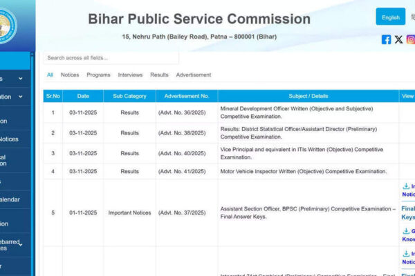 BPSC results for Vice Principal, MDO, DSO and MV Inspector exams announced at bpsc.bihar.gov.in: Check direct links here