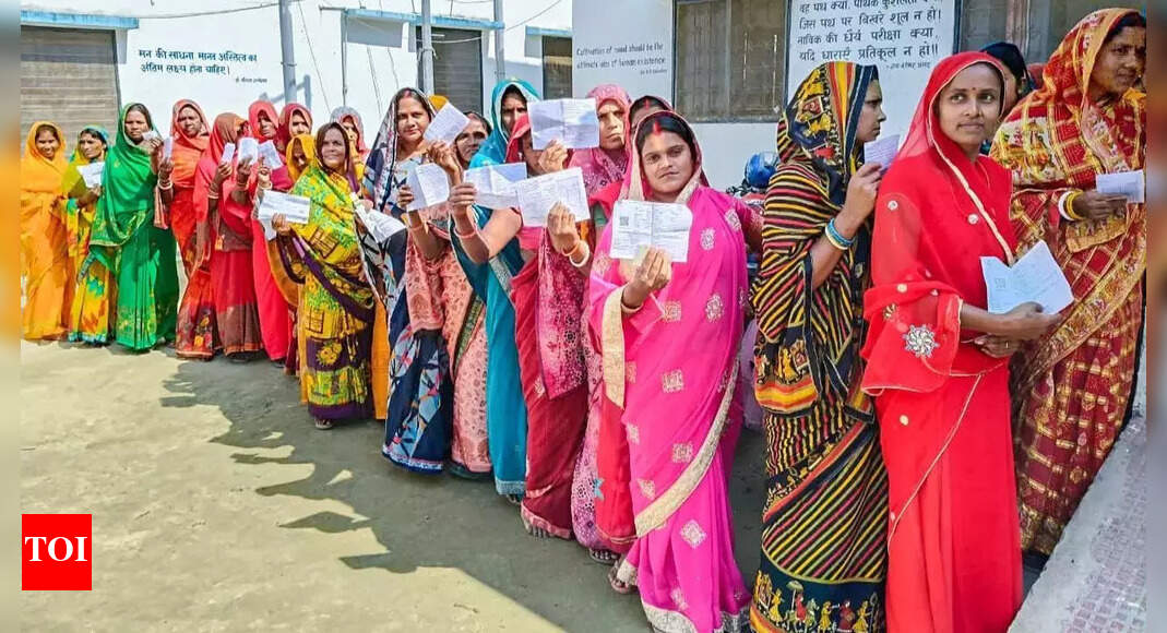 Bihar’s first election phase saw a record 64.66% voter turnout, with enthusiastic participation from women. Despite peaceful polling, stray incidents of violence and accusations between leaders, including deputy CM Vijay Kumar Sinha and RJD MLC Ajay Kumar, were reported. Prashant Kishor’s party also made its presence felt, advocating for prohibition law repeal. ANI photo NEW DELHI: The first phase of the Bihar assembly elections on Thursday recorded the state’s highest-ever voter turnout, with 64.66 per cent of 3.75 crore electors exercising their franchise across 121 constituencies. The Election Commission said polling concluded peacefully “in a festive mood with the highest-ever voter turnout of 64.66 per cent in the history of Bihar”. Bihar’s chief electoral officer Vinod Singh Gunjiyal said women voters participated in large numbers with “a lot of enthusiasm”.Several prominent leaders, including Yadav, deputy chief ministers Samrat Choudhary and Vijay Kumar Sinha, and a number of ministers, were among the 1,314 candidates contesting in this phase. Violence, accusations and counter-claimsStray incidents were reported during polling, including an alleged attack on a vehicle in deputy Vijay Kumar Sinha’s convoy. Sinha, seeking a fourth consecutive term from Lakhisarai, alleged that RJD supporters tried to “intimidate” extremely backward class voters.Sinha lashed out at the Lakhisarai Superintendent of Police (SP) and demanded the deployment of a “special force” after his convoy was attacked by people he claimed were supporters of the opposition Rashtriya Janata Dal (RJD).He also had a heated verbal spat with RJD MLC Ajay Kumar. The two leaders were seen hurling abuses at each other as their convoys came face-to-face. As the RJD MLC accused Sinha of being a “criminal”, alleging that he was trying to intimidate voters, Sinha hit back, calling Kumar a “failed leader” and “drunk.” The latter dismissed the “drunk” charge, saying that it was “Mahua” (local liquor).On the other hand, the RJD alleged on X that voting had been “deliberately slowed down” in areas where the INDIA bloc is believed to have strong support. The Election Commission rejected the accusation.At the Manjhi assembly constituency in the Saran district, a vehicle of CPM candidate Dr Satyendra Yadav, representing the Grand Alliance, was attacked by miscreants during the first phase of polling. The attack resulted in the shattering of his SUV’s windows, creating a chaotic atmosphere in the area. The incident occurred in Jaitpur village under Daudpur police station area, while Yadav was on a tour of his constituency.A notable feature of this election was the presence of Prashant Kishor’s Jan Suraaj Party. Kishor has promised to make Bihar “among the top-ranking ones in the country” and has said he intends to scrap the prohibition law, arguing that it has weakened the state’s resources.The firsts of Bihar electionsFor the first time, there was live webcasting of polling in 100% of the polling stations, with chief election commissioner Gyanesh Kumar and election commissioners S S Sandhu and Vivek Joshi monitoring the feed from the EC control room here. The CEC engaged with the presiding officers and district election officers from the control room to ensure the smooth progress of polling.Another first in this election was the visit of 16 foreign delegates from six countries to Bihar as part of the international election visitors’ programme (IEVP), to witness the poll proceedings . The delegates, EC said, hailed the Bihar elections for being one of the most well-organised, transparent, efficient and participative elections, internationally. Over 90,000 ‘jeevika didis’ or female volunteers were deployed to assist the polling personnel in identifying the ‘purdahnasheen’ (veiled) women electors.The presiding officers updated the voter turnout figures at the close of poll before leaving the polling station, cutting the delay in updation of approximate voter turnout trends. Earlier these figures would land till as late as 11.30 pm on polling day.The Bihar polls witnessed use of colour photos of candidates on EVM ballot papers. In another first, electors could deposit their mobiles at the polling stations. Modified voter information slips ensured easy readability. Given that the voters per polling station was capped at 1200, voting could proceed without any long queues and extra waiting times.Record turnoutsPolling took place across 18 districts. Muzaffarpur recorded the highest turnout at 70.96 per cent, followed by Samastipur at 70.63 per cent. Madhepura recorded 67.21 per cent, Vaishali 67.37 per cent, Saharsa 66.84 per cent, Khagaria 66.36 per cent, Lakhisarai 65.05 per cent, Munger 60.40 per cent, Siwan 60.31 per cent, Nalanda 58.91 per cent, and Patna 57.93 per cent. Lower turnout in urban Patna was attributed to areas such as Bankipur, Digha, and Kumhrar.According to the Election Commission, the state’s lowest turnout was 42.6 per cent in the 1951-52 assembly polls, while the previous highest was 62.57 per cent in 2000. The turnout stood at 57.29 per cent in 2020, 56.91 per cent in 2015, and 52.73 per cent in 2010.Campaigns pick up more heatAs the campaign moves into its final phase, caste and community loyalties continue to play a decisive role, with Yadavs, Kushwahas, Kurmis, Brahmins, and Dalits shaping outcomes in several constituencies.The NDA is banking on chief minister Nitish Kumar’s governance record and recent welfare measures such as 125 units of free electricity, Rs 10,000 cash transfers to more than one crore women, and an increase in social security pensions. The opposition countered that voters were ready for change. RJD president Lalu Prasad posted on X, “If a roti is not flipped on a tawa (pan), it gets burnt. Twenty years is a long time. A Tejashwi government is essential to build a new Bihar.”During campaign events for the second phase, Prime Minister Narendra Modi said the high female turnout signalled support for the ruling alliance.“Mothers, daughters, and sisters have been the worst sufferers of ‘jungle raj’. Today, they seem to have put up a fortress around polling booths to prevent the return of ‘jungle raj’,” PM Modi said.The polls, conducted after the Special Intensive Revision (SIR) of electoral rolls that opposition parties criticised for alleged “rigging” and “manipulation”, are being viewed as an early indicator of political sentiment ahead of 2029.The NDA, which has held power in the state for two decades except for brief intervals, is highlighting its record of “sushasan” (good governance). The opposition INDIA bloc is relying on anti-incumbency and RJD leader Tejashwi Yadav’s “jobs-for-every-home” promise to mount its challenge. The second and final phase will take place on November 11, and the counting will be held on November 14.About the AuthorTOI News DeskThe TOI News Desk comprises a dedicated and tireless team of journalists who operate around the clock to deliver the most current and comprehensive news and updates to the readers of The Times of India worldwide. With an unwavering commitment to excellence in journalism, our team is at the forefront of gathering, verifying, and presenting breaking news, in-depth analysis, and insightful reports on a wide range of topics. The TOI News Desk is your trusted source for staying informed and connected to the ever-evolving global landscape, ensuring that our readers are equipped with the latest developments that matter most.”Read MoreEnd of ArticleFollow Us On Social MediaVideos’Mungerilal Ke Sapne’: BJP’s Sunil Pintu Takes Dig At RJD-Cong, Exudes Confidence Of Sitamarhi WinPakistan Fires Into Afghanistan, Breaks Ceasefire Amid Turkey Peace Talks: Taliban Confirms’RJD Put Katta To Congress’ Head’: PM Modi Slams Mahagathbandhan In Bihar RallyIndia Shocked As UAE Frees Mahadev Scam Accused, Cites No Extradition Request Amid Paper TrailBihar Deputy CM Vijay Sinha Accuses RJD MLC Of Drunken Chaos, Faces Off Amid Voting In LakhisaraiDelhi’s Fake ‘Professor’ and Team Pulled Off a ₹50 Crore Money Heist Inspired by Netflix Crime Drama’Can’t Think Of Another Trade Talk…’: Piyush Goyal, Todd McClay Comment On India–New Zealand FTAINS Ikshak Commissioned With 80% Indigenous Tech, New Hydrographic Survey Vessel Joins Indian NavyDonald Trump’s Trade Weapon Tested: US Supreme Court Weighs Limits of Emergency Powers, Authority’BIG ZERO’: PM Modi Takes Massive Dig At RJD, Cong’s ‘Jungle Raj’ Report Card for Bihar in Araria123PhotostoriesCortisol cocktail: What happens when you take this viral drink everyday for a month5 breathtaking winter migrants in India every bird lover must seeWhy Sadhguru recommends consuming Carrot Salad with Peanuts and DatesWhy does this Indian temple open only for 12 days in a yearHis/ her story: “Whenever things are fine between my husband and me, my mother-in-law interferes and causes fights… What should I do?”‘Kaun?’, ‘Talvar’ to ‘Gone Girl’: 7 must-watch thrillers that will keep you guessing till the very end9 beautiful and unique baby girl names that begin with letter ‘R’How to spot a fake person: 5 clear signs you shouldn’t miss, as per psychology14 Days with Chia Seeds: Harvard doctor explains the benefits and best way to eat themHow to control uric acid: 5 morning habits to keep it in check naturally123Hot PicksStock market holidayBank HolidayBihar Election 2025Gold rate todaySilver rate todayPublic Holidays NovemberBank Holidays NovemberTop TrendingOumar KaneBlue Jays Wives Emotional WivesGhazala Firdous HashmiFake Online TradingMLB World Series ChampionsMath Problem Solving StrategiesBengaluru AirportSaudi Arabia Makkah Grand MosqueVanessa BryantCarolina Panthers