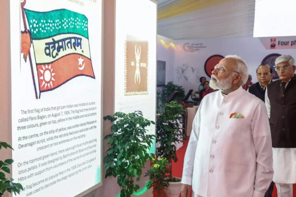 Prime Minister Narendra Modi launched a year-long national celebration for ‘Vande Mataram’.  He inaugurated a special portal and released commemorative stamps and coins.  The Prime Minister described the song as a symbol of devotion and national unity.  Millions across India joined in singing the full version of the iconic anthem.  The event honored freedom fighters and the timeless composition. (Source: ANI) NEW DELHI: Prime Minister Narendra Modi on Friday inaugurated the year-long nationwide commemoration portal to mark 150 years of the creation of India’s National Song, ‘Vande Mataram.’In his address, Prime Minister Modi described Vande Mataram as “a mantra, an energy, a dream, and a resolve.” He said the words embody devotion and worship to Maa Bharti, adding that they connect India’s past, present, and future with courage and confidence.PM Modi Calls Vande Mataram A ‘Mantra Of Unity And Courage’ As The Song Completes 150 Years”There is no resolve that cannot be achieved, no goal that we, the people of India, cannot attain,” the Prime Minister said in Hindi.Calling the mass singing of Vande Mataram “an experience beyond expression,” Modi said the harmony of millions of voices reflected the rhythm, emotion, and unity of the nation. “Such energy, such waves have stirred the heart,” he said, describing the moment as one that transcended words.The Prime Minister also paid tribute to the freedom fighters who devoted their lives to the ideals embodied in the song. “I bow to the millions of great souls who lived and died with the spirit of Vande Mataram in their hearts,” he stated.During the event, PM Modi also released a commemorative stamp and coin and launched the ‘Vande Mataram’ portal to mark the milestone. The event featured the collective singing of the full version of ‘Vande Mataram’ across the country, uniting citizens from all walks of life. Modi himself participated in the mass rendition at the main venue.Union minister Gajendra Singh Shekhawat, Delhi lieutenant governor Vinai Saxena, and Delhi chief minister Rekha Gupta were among those present. The celebrations mark the formal launch of a year-long programme to honour the timeless composition that inspired India’s freedom struggle and continues to evoke patriotism and unity.PM Modi, in his address, also echoed the question of certain parts being omitted out of the full length national anthem written by ‘Bankim babu.’Written in Sanskrit by Bankim Chandra Chattopadhyay in 1876, Vande Mataram was later included in his novel Anandamath (1882). The hymn personifies India as the motherland and became a rallying cry during the freedom struggle. Translated as “Hail to the Motherland,” it remains one of the most iconic expressions of patriotism in Indian history.About the AuthorTOI News DeskThe TOI News Desk comprises a dedicated and tireless team of journalists who operate around the clock to deliver the most current and comprehensive news and updates to the readers of The Times of India worldwide. With an unwavering commitment to excellence in journalism, our team is at the forefront of gathering, verifying, and presenting breaking news, in-depth analysis, and insightful reports on a wide range of topics. The TOI News Desk is your trusted source for staying informed and connected to the ever-evolving global landscape, ensuring that our readers are equipped with the latest developments that matter most.”Read MoreEnd of ArticleFollow Us On Social MediaVideosSupreme Court Directs Dogs Be Shifted From Schools, Bus Stands To Shelters; Petitioner Breaks DownPM Modi Calls Vande Mataram A ‘Mantra Of Unity And Courage’ As The Song Completes 150 YearsFrance Backs India’s AI Vision: Anne Bouverot Lauds New Delhi’s Balance Between Innovation, EthicsEight Jets, Not Seven, Shot Down: Donald Trump Adds Fresh Twist to His India-Pak Ceasefire ClaimsDonald Trump Calls PM Modi A ‘Great Friend’, Says India Visit ‘Could Be’ Next Year Amid Talks’Unemployability’: Is India Sitting On Ticking Time Bomb Of Unemployment? Expert’s Big Reveal’Mungerilal Ke Sapne’: BJP’s Sunil Pintu Takes Dig At RJD-Cong, Exudes Confidence Of Sitamarhi WinPakistan Fires Into Afghanistan, Breaks Ceasefire Amid Turkey Peace Talks: Taliban Confirms’RJD Put Katta To Congress’ Head’: PM Modi Slams Mahagathbandhan In Bihar RallyIndia Shocked As UAE Frees Mahadev Scam Accused, Cites No Extradition Request Amid Paper Trail123PhotostoriesHow To Attract Your Partner As Per Your Date of BirthKatrina Kaif, Vicky Kaushal welcome baby boy: A look at the announcement poster and other celebrity parents’ baby reveal postsBigg Boss Malayalam 7: Unmissable looks of Top 7 contestant AdhilaInside Ahmedabad’s Rs 500-crore smart streetlight revolution: How one click will control 2 lakh poles9 most unusual giraffe facts you didn’t know6 everyday foods people with thyroid issues should avoid and whyCelebrating Kamal Haasan’s birthday with then and now pictures that capture his 65 years of journey in cinemaWhy Friday is the perfect day to manifest: Align your energy, gratitude, and intentionsInside Bengaluru’s bold double-decker flyover plan: How BMRCL aims to untangle the city’s traffic mess with a 37km mega projectWhat drove 2,774 new vehicles daily on Bengaluru roads — the hidden festive push explained123Hot PicksStock market holidayBank HolidayBihar Election 2025Gold rate todaySilver rate todayPublic Holidays NovemberBank Holidays NovemberTop TrendingMarshawn Kneeland Cause of DeathJoe AlwynSerena WilliamsNovak DjokovicNick Kyrgios vs Aryna SabalenkaWho is CatalinaWho is Sean DunnKash Patel GirlfriendWWE Smackdown PreviewVirginia Teacher Shot Dead