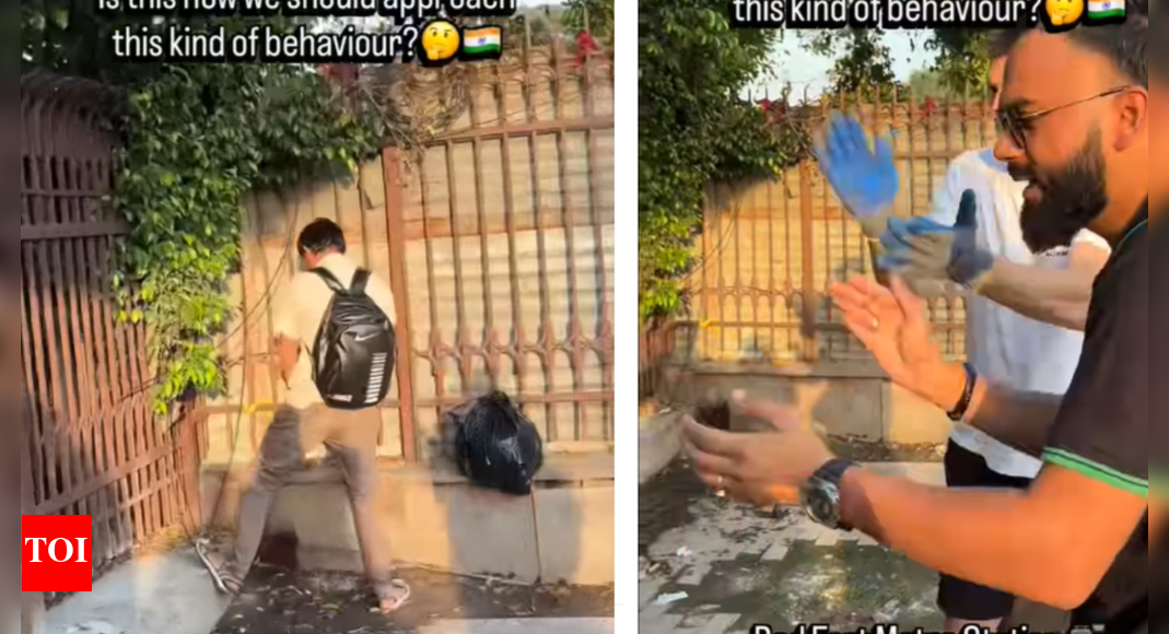 A viral video captured a man urinating near Delhi’s Red Fort metro station, sparking outrage and debate. Foreign influencer and local volunteers confronted the individual, highlighting a lack of civic sense. The incident reignites discussions on public hygiene and the effectiveness of shaming as a deterrent, emphasising the urgent need for greater public awareness. Instagram @/4cleanindia A viral video of a man being publicly shamed for urinating outside Delhi’s Red Fort metro station has sparked debate about civic responsibility and public shaming. The clip, filmed by a foreign social media influencer, shows the man being confronted by bystanders after relieving himself near the crowded station.The incident occurred when @4cleanindia, a foreign national known for his cleanliness campaigns in India, was conducting a drive near the historic monument along with a group of young local volunteers. Their attention was drawn to a man openly urinating in a corner of the public area.In the now-viral footage, the man is seen continuing his act even as onlookers begin recording and confronting him. The situation quickly drew a crowd, with the foreign influencer and his team applauding sarcastically to highlight the inappropriate behavior. The accused individual eventually ran from the scene after being confronted.The influencer shared the video on Instagram with the caption: “How should we approach this kind of behaviour?” Netizens were quick to react, with many criticising the man’s apparent lack of remorse. One user pointedly remarked, “I am wondering even a policeman is there watching, isn’t there no fine for urinating in public? Shouldn’t he impose fine instead of watching?”This isn’t the first time @4cleanindia has shown the strange contrasts in Indian cities. In a previous post, he pointed out a sharp difference between wealth and filth. The video showed an expensive BMW parked right beside a huge pile of uncollected trash. His caption perfectly described the scene: “I’m used to seeing plastic, food leftovers, and diapers while cleaning… but never a BMW.”The recent urination incident has renewed discussions about public hygiene in the capital. While many question the effectiveness of public shaming as a deterrent, there is broad agreement that greater public awareness and civic sense are urgently needed.About the AuthorTOI News DeskThe TOI News Desk comprises a dedicated and tireless team of journalists who operate around the clock to deliver the most current and comprehensive news and updates to the readers of The Times of India worldwide. With an unwavering commitment to excellence in journalism, our team is at the forefront of gathering, verifying, and presenting breaking news, in-depth analysis, and insightful reports on a wide range of topics. The TOI News Desk is your trusted source for staying informed and connected to the ever-evolving global landscape, ensuring that our readers are equipped with the latest developments that matter most.”Read MoreEnd of ArticleFollow Us On Social MediaVideosIndia’s MBBS Student Ajit Singh From Rajasthan, Missing for Last 19 Days, Found Dead In Russian DamFAA Grounds America: How The US Flight Cuts Could Derail Indian Travel Plans This Holiday SeasonMassive ATC System Breakdown At Delhi Airport Disrupts Flights; Airlines Urge Patience And CareSupreme Court Directs Dogs Be Shifted From Schools, Bus Stands To Shelters; Petitioner Breaks DownPM Modi Calls Vande Mataram A ‘Mantra Of Unity And Courage’ As The Song Completes 150 YearsFrance Backs India’s AI Vision: Anne Bouverot Lauds New Delhi’s Balance Between Innovation, EthicsEight Jets, Not Seven, Shot Down: Donald Trump Adds Fresh Twist to His India-Pak Ceasefire ClaimsDonald Trump Calls PM Modi A ‘Great Friend’, Says India Visit ‘Could Be’ Next Year Amid Talks’Unemployability’: Is India Sitting On Ticking Time Bomb Of Unemployment? Expert’s Big Reveal’Mungerilal Ke Sapne’: BJP’s Sunil Pintu Takes Dig At RJD-Cong, Exudes Confidence Of Sitamarhi Win123PhotostoriesStories from Bollywood where one heart loved and waited in silenceFrom Neil Bhatt and Aishwarya Sharma heading for a divorce to Dipika Kakar sharing details about her cancer diagnosis – Top TV newsTake fashion cues from Bigg Boss Malayalam 7 fame Aryan Kathuria’s weekend looks in the showBright and beautiful: 7 yellow-coloured snakes from around the worldVicky Kaushal and Katrina Kaif welcome a baby boy: A look back at their dreamy weddingBageshwar Dham travel guide: How to get a token and meet Dhirendra Krishna ShastriBigg Boss Malayalam 7: Check out Akbar Khan’s stunning weekend looksNot breast cancer or lung cancer — THIS cancer is rapidly growing in young adults: Early signs you SHOULDN’T ignoreZohran Mamdani’s Indian roots — from Mira Nair’s Mumbai legacy to his family’s journey from Jharkhand to New York6 trends shaping jobs in 2025 that every young professional should know123Hot PicksStock market holidayBank HolidayBihar Election 2025Gold rate todaySilver rate todayPublic Holidays NovemberBank Holidays NovemberTop TrendingMarshawn Kneeland Cause of DeathJoe AlwynSerena WilliamsNovak DjokovicNick Kyrgios vs Aryna SabalenkaWho is CatalinaWho is Sean DunnKash Patel GirlfriendWWE Smackdown PreviewVirginia Teacher Shot Dead