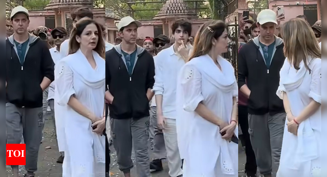 Hrithik Roshan stands by ex-wife Sussanne Khan’s side as she gets emotional after her mum Zarine Khan’s funeral |