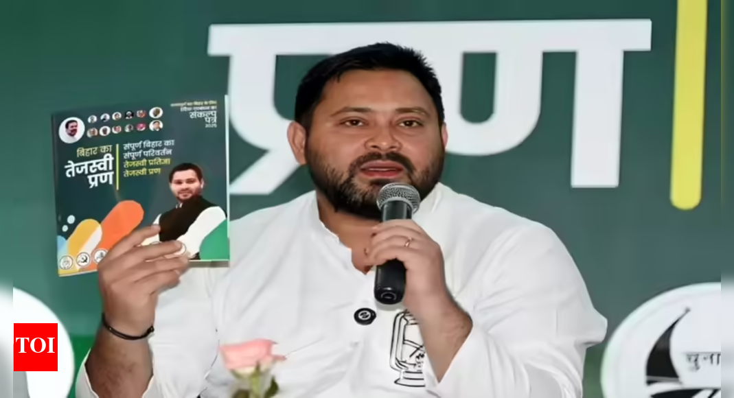 PATNA: RJD’s Tejashwi Yadav, who is opposition alliance’s CM face in Bihar polls, said on Friday BJP is “scared of a 37-year-old youth” and has deployed 30 helicopters to counter him.The star campaigner of Mahagathbandhan, who addressed 18 election rallies during the day, described himself “unstoppable” and declared that neither PM Modi nor any NDA minister could stop him from forming the next govt.‘Do Not Like MLA, But…’: Gaya Voters Face ‘Nitish’ Dilemma, Reveal Bihar Poll Mood”Modi ji has fielded scores of party functionaries for the campaign, hiring 30 helicopters,” he said at a rally at Belhar in Banka district, adding, “A Bihari is proving to be stronger than all.”Yadav, who has already served as deputy CM twice, also sought to play the “son-of-the-soil” card. “Bihar cannot be run by outsiders. Only the son of the soil will govern here,” he said, urging the youth to give him a chance to free the state from unemployment and migration. “You gave 20 years to NDA. Give me just 20 months to set things right,” he said.At another rally in Araria, Tejashwi alleged that voting in RJD-dominated areas was being “deliberately slowed down” through the use of defective EVMs. “The local administration is deliberately slowing down voting. So, you have to stay alert,” he said.He interacted with women and panchayat representatives from 40 seats.About the AuthorManoj ChaurasiaManoj Chaurasia is a senior political journalist having experience of working for top national and international media in a career spanning over 25 years. He loves writing political, offbeat and human-interest stories.Read MoreEnd of ArticleFollow Us On Social MediaVideosMEA Assures Full Support For Major Vikrant Jaitley Detained In UAE; Consular Access Provided‘Islamic Bomb’: Ex-CIA Officer Reveals What Drove Pakistan To Build Nukes, Big Claim On Indira GovtMEA’s Measured Response After Donald Trump Says He Could Meet PM Modi During India Visit Next Year‘Do Not Like MLA, But…’: Gaya Voters Face ‘Nitish’ Dilemma, Reveal Bihar Poll MoodIndia Exposes Pakistan’s Nuclear Lies After Donald Trump’s Claim On Underground Tests Stunned WorldRahul Gandhi Accuses PM Modi, Amit Shah, EC Of Stealing Elections, Claims Multiple Polls Manipulated‘Apaharan Department’: Amit Shah Slams Tejashwi Yadav At Jamui Rally, Raises ‘Jungle Raj’ SpectrePakistan Cries Foul At UNSC As India Holds Indus Waters Treaty In Abeyance Over Pahalgam AttackIndia’s MBBS Student Ajit Singh From Rajasthan, Missing for Last 19 Days, Found Dead In Russian DamFAA Grounds America: How The US Flight Cuts Could Derail Indian Travel Plans This Holiday Season123Photostories5 trending diamond engagement rings everyone’s talking about in 2025Bollywood tales of love that challenged tradition and still triumphed4 common foods to combine with sesame seeds for better nutrition during wintersBigg Boss 19: From Amaal Mallik’s controversial remarks against contestants to Salman Khan being called biased: Daboo Malik breaks silence on his son’s journey and experiencesReverse fatty liver naturally in 90 days: Here are 3 things to focus onWhy is the 11:11 phenomenon considered lucky, and what are its benefits5 incredible animals found on Earth that can survive the harsh conditions of space8 types of bharta or chokha that can elevate any meal’PK’, ‘Munna Bhai’ to ‘Jagga Jasoos’: Bollywood sequels that were promised but never made till dateWhy Abhishek and Amitabh Bachchan wear two watches: The emotional tradition the Bachchans still follow123Hot PicksStock market holidayBank HolidayBihar Election 2025Gold rate todaySilver rate todayPublic Holidays NovemberBank Holidays NovemberTop TrendingMarshawn Kneeland Cause of DeathTom BradyNHL Trade RumorsAJ BrownGM Kyle DubasWho is CatalinaBoston Celtics vs Orlando MagicKayla NicoleRyan O ReillyPatrick Kane