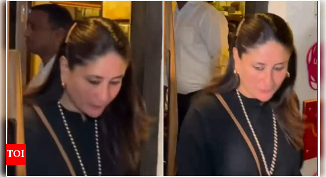 Kareena Kapoor looks pretty in her black outfit, waves to paparazzi outside a Mumbai restaurant- watch video