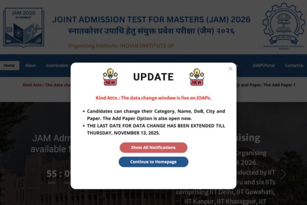 IIT JAM 2026: IIT Bombay extends application correction window, check how to make changes online