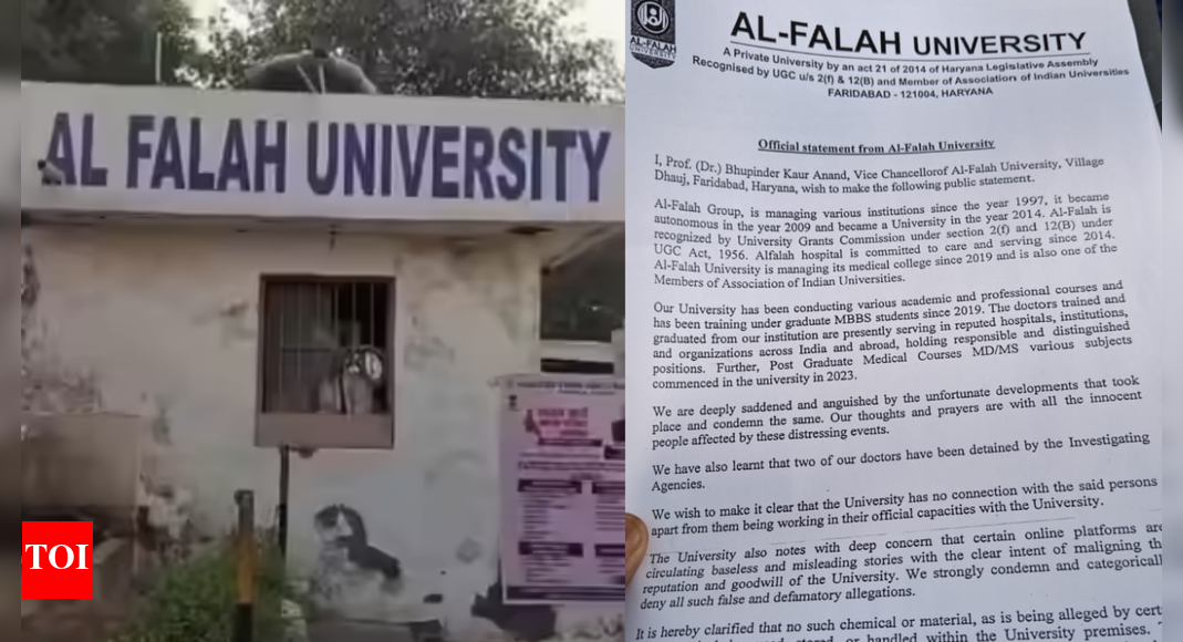 Breaking news: Faridabad’s Al-Falah University and its Vice-Chancellor Bhupinder Kaur Anand break silence — Here’s what they said on terror probe