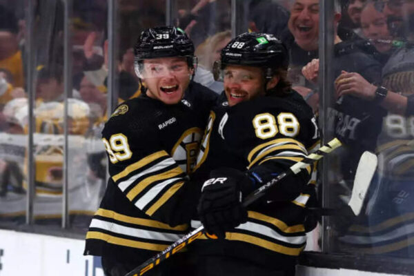 Morgan Geekie drops savage reply to fan mocking Bruins’ bench-clearing celebration of David Pastrnak’s 400th goal