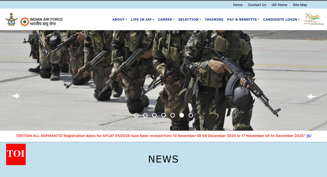 IAF AFCAT-I 2026 registration dates revised: Check when, where, and how to apply