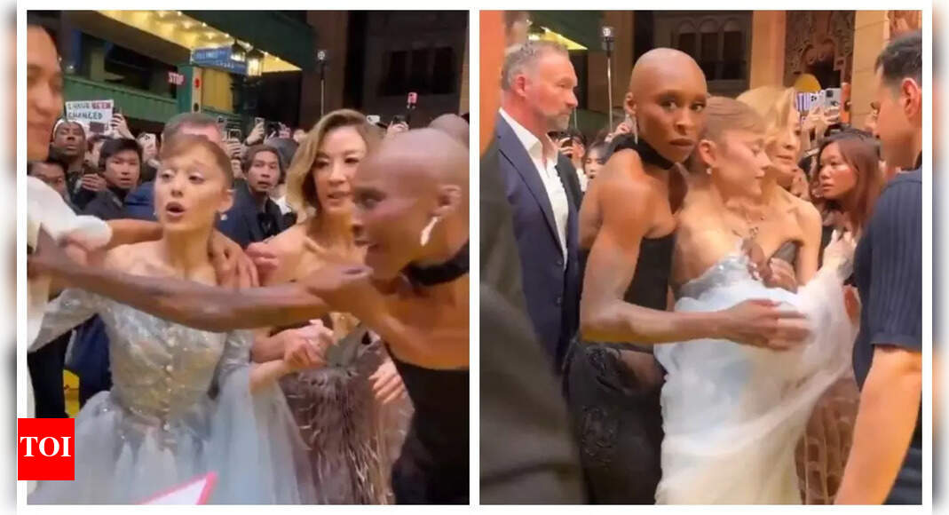 ‘Wicked: For Good’: Cynthia Erivo protects Ariana Grande after fan breaches barricade and GRABS singer at Singapore premiere |