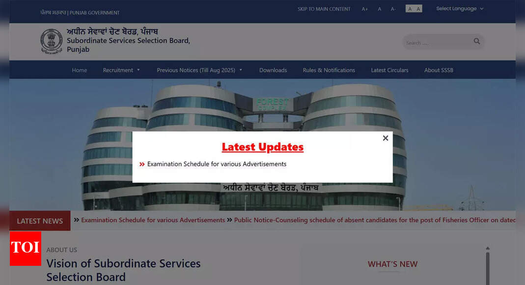 PSSSB exam calendar 2025-26 released: Audit Inspector and Junior Auditor exams to be held on 30 Nov; check complete schedule
