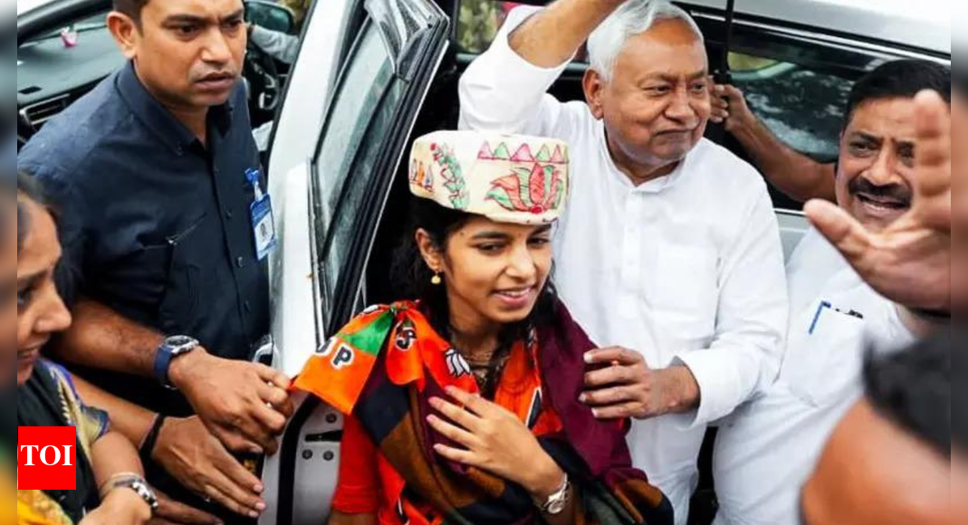 Folk singer Maithili Thakur has achieved a historic victory for the BJP in Bihar’s Alinagar constituency, marking the party’s first win from the seat. The 25-year-old singer, known for her traditional folk performances and strong social media presence, defeated RJD’s Binod Mishra, potentially becoming the state’s youngest MLA.  NEW DELHI: Celebrated folk singer Maithili Thakur has turned her cultural influence into a political triumph, setting out to secure a historic victory for the Bharatiya Janata Party (BJP) in Bihar’s Alinagar constituency. This marks the first time since the seat’s formation in 2008 that the BJP has won from Alinagar.The 25-year-old singer, known across India for her soulful performances of traditional Bihari folk and devotional songs, defeated RJD’s Binod Mishra by a significant margin. With counting still under way, Maithili is enjoying a comfortable lead after 14 of 24 rounds of vote tally. Her sustained advantage has also positioned her to become the youngest MLA in the state.Follow Alinagar Election Result LiveThakur’s victory has drawn widespread attention as it represents both a political milestone for the BJP and a new chapter in Thakur’s own journey from cultural ambassador to public representative. Election Results 2025Bihar election results: Bihar votes for ‘sushasan’; NDA cruising towards clean sweepBihar election results: Top winners and losersBihar election results: Maithili Thakur headed for big debutBiharAlliance ViewiParty ViewSeats: 243L + WMajority: 122NDA0MGB0OTH0Leads + Wins: 243/243NDA LEADINGExperience Bihar Election Results in 3D A new interactive way to explore constituenciesSource: PValueHer deep connection with the region’s cultural roots and her strong youth following on social media have played a crucial role in swaying first-time voters.Born on July 25, 2000, in Madhubani, Maithili Thakur grew up in a family of musicians. Her father, Ramesh Thakur, a classical singer and teacher, trained her from an early age, while her mother, Pooja Thakur, managed the home. She and her brothers, Ayachi and Rishabh, perform together as a musical trio that celebrates Indian folk traditions.Also read | Congress headed for one of its worst performances; no takers for Rahul’s ‘vote chori’ claimThakur rose to fame through social media, where her folk song performances earned millions of views. She also participated in the reality show Rising Star in 2017, where she finished as the first runner-up. This cemented her reputation as a leading voice in Indian folk music.In 2025, she joined the BJP and contested from Alinagar, connecting with voters through her grassroots appeal and digital presence. For many in Bihar, her win symbolises a merging of cultural pride and youthful aspiration.With this victory, Maithili Thakur has not only entered the political arena with confidence but also opened a fresh chapter for the BJP in Mithilanchal’s political landscape.Also read | Bihar Alinagar Election Results 2025 Live: Maithili Thakur takes lead in first round; Binod Mishra trailsAbout the AuthorTOI News DeskThe TOI News Desk comprises a dedicated and tireless team of journalists who operate around the clock to deliver the most current and comprehensive news and updates to the readers of The Times of India worldwide. With an unwavering commitment to excellence in journalism, our team is at the forefront of gathering, verifying, and presenting breaking news, in-depth analysis, and insightful reports on a wide range of topics. The TOI News Desk is your trusted source for staying informed and connected to the ever-evolving global landscape, ensuring that our readers are equipped with the latest developments that matter most.”Read MoreEnd of ArticleFollow Us On Social MediaVideosFirst-Time Woman Voter in Danapur Explains Why Nitish Kumar Scored Massive Landslide Win in BiharIndia Negotiating Multiple FTAs To Boost Free Flow Of Capital And Trade: Piyush Goyal‘Not Just Congress’: Tharoor Calls Out RJD Amid NDA’s Big Bihar Lead‘Pak Ready For Two-Front War’: Khawaja Asif’s Hollow Threat To India After Islamabad BlastCDS Anil Chauhan Issues Red Line To Defence Industry, Warns Against Delays And OverpromisingWashington Reports Encouraging Momentum As India-US Trade Talks Advance Toward A Year-End AgreementAsim Munir Steps In Amid Islamabad Terror Attack, Persuades Sri Lanka To Continue With Cricket Tour‘No Impunity For Terrorists’: Shashi Tharoor Endorses Govt Probe As Red Fort Blast Claims 13th LifeDelhi Blast: Security Forces Demolish House of Red Fort Bombing Accused Umar Nabi in Pulwama‘Not An Apologist For BJP’: Shashi Tharoor On Row Over Backing Modi Govt During Op Sindoor123PhotostoriesWhich Plant You Should Bring Home As Per Your Date of BirthMetabolic doctor reveals top 10 foods to reduce triglycerides naturally7 most colourful frog species in the worldAfter Bihar poll debacle, what’s next for Tejashwi Yadav and a shaken RJD?Diabetes: Lesser-known symptoms women should be careful aboutJubilee Hills bypoll twist: Congress triumphs, Revanth Reddy emerges as Telangana’s tallest leaderFrom heart to gut: Health benefits of eating water chestnutsHyderabad eyes global spotlight: Govt may rope in Lionel Messi as ‘Telangana Rising’ ambassadorNitish Kumar’s stunning mandate in Bihar: How the veteran leader silenced doubters once againCrowds but no votes: What went wrong with Rahul Gandhi’s Bihar election push?123Hot PicksAlinagar Election ResultRaghopur Election ResultBihar Election Result 2025Gold rate todaySilver rate todayPublic Holidays NovemberBank Holidays NovemberTop TrendingBihar Election CandidatesAlinagar Election ResultKargahar Election ResultPrashant KishorChirag PaswanAssembly Election BiharRaghopur Election ResultMahua Election ResultPune Bridge AccidentAnta Election Result