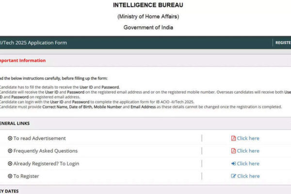 IB recruitment deadline tomorrow for ACIO-II tech posts requiring valid GATE scores and engineering qualifications; apply here