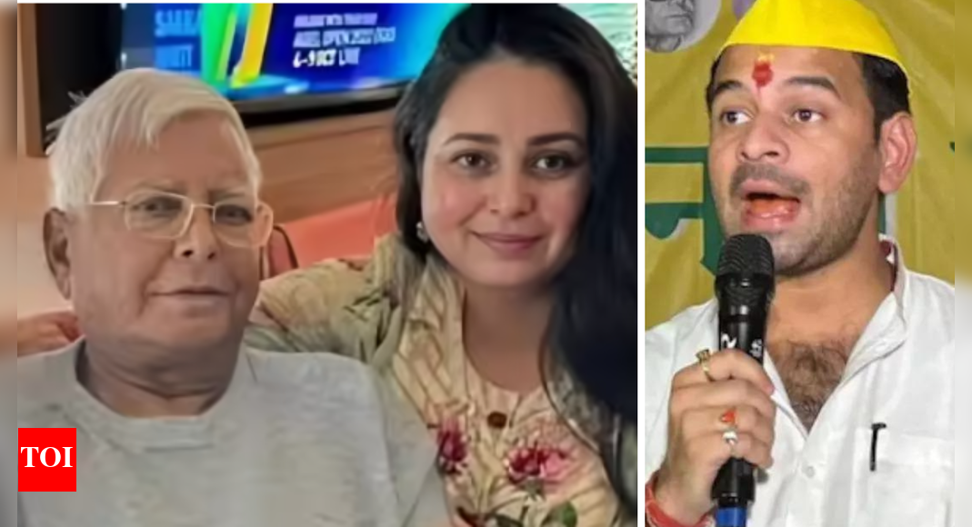 NEW DELHI: Tej Pratap Yadav issued an emotionally charged response after his sister Rohini Acharya announced she was quitting politics and severing ties with the Yadav family. In a post shared on his Janshakti Janta Dal party’s Instagram account, Tej Pratap warned those he described as “traitors” and made a heartfelt appeal to his father, Lalu Prasad Yadav.“Yesterday’s incident has shaken me to the core. What happened to me — I endured it. But the insult done to my sister is absolutely unbearable under any circumstances,” he wrote, adding: “Listen, traitors— If you target our family, the people of Bihar will never forgive you. When the emotions of the people are wounded, the dust covering their judgment is blown away.”In his statement, he accused unnamed individuals of influencing his brother Tejashwi Yadav’s political judgment. “These few faces have even clouded Tejashwi’s judgment. The consequences of this injustice will be extremely grave. Time’s reckoning is harsh,” he said.Tej Pratap ended by urging Lalu Prasad Yadav to intervene: “Father, give just one signal… just one gesture, and the people of Bihar themselves will bury these traitors. This is not a fight of any political party — it is a fight for the family’s honour, for the dignity of daughters, and for the self-respect of Bihar.”This comes months after Tej Pratap himself was expelled from both the RJD and the family following a bitter dispute over his personal life. Sunday’s turmoil, triggered by Rohini Acharya’s social-media posts detailing allegations of humiliation, abuse and expulsion from her parental home, has renewed scrutiny of internal power struggles within the family. Rohini claimed she was “disgraced, abused, and even hit” after questioning the leadership on the RJD’s poor performance in the Assembly elections.Also read: Rohini alleges insult over transplantAcharya had named RJD leader Sanjay Yadav and Tejashwi Yadav’s close friend Rameez Khan as responsible for the rift in the family. It was at their instance, she claimed, that she quit politics and left her parents’ home.RJD calls it a family matterRJD spokesperson Mrityunjay Tiwari described the controversy as an “internal family matter”, saying the party’s senior leadership would respond only after reviewing the situation. He also praised Rohini’s past contributions, calling her “an example” and someone “everyone would want as a daughter and sister”.Several of Rohini’s allegations were directed at Tejashwi Yadav, his close aide Sanjay Yadav, and a man identified as Rameez. She claimed she was accused of donating a “bad” kidney to her father “in exchange for crores of rupees and a party ticket”, and alleged that a slipper was raised to strike her.JD(U) spokesperson Sanjay Jha described the unfolding drama as a “Mahabharat” within the Yadav household. Hindustan Awam Morcha (Secular) leader Santosh Suman called the episode “unfortunate” and urged acceptance of the election mandate.LJP (Ram Vilas) chief Chirag Paswan refused to politicise the matter, saying he understood the emotional strain of family disputes and hoped the situation would be resolved soon.The storm comes after RJD suffered a heavy defeat in the Bihar assembly polls winning just 25 of Bihar’s 243 seats, while the ruling NDA secured a commanding 202-seat majority.About the AuthorTOI News DeskThe TOI News Desk comprises a dedicated and tireless team of journalists who operate around the clock to deliver the most current and comprehensive news and updates to the readers of The Times of India worldwide. With an unwavering commitment to excellence in journalism, our team is at the forefront of gathering, verifying, and presenting breaking news, in-depth analysis, and insightful reports on a wide range of topics. The TOI News Desk is your trusted source for staying informed and connected to the ever-evolving global landscape, ensuring that our readers are equipped with the latest developments that matter most.”Read MoreEnd of ArticleFollow Us On Social MediaVideosKerala: RSS Worker Dies By Suicide After BJP Denies Local Body Poll Ticket In Thiruvananthapuram1 Dead, Several Feared Trapped As Portion Of Stone Mine Collapses In UP’s Sonbhadra; Rescue Ops On”I have no family…” Rohini Acharya Cuts Ties With Lalu Clan, Exits Politics Post-RJD DefeatRK Singh Slams Bihar BJP Suspension, Says He Only Opposed Tickets to Criminal Candidates‘Premature to Speculate’: Tharoor Hits Back at Farooq Abdullah Over Operation Sindoor Remarks‘Nitish Still X-Factor’ Pavan Verma Decodes Why Jan Suraaj Couldn’t Break Through in Bihar PollsIndian Coast Guard Holds Massive Rescue Drill in Paradip; Focus on Coastal Preparedness’MMC’: PM Modi Mocks Congress After NDA’s Bihar Win; Calls It ‘Muslim League Maoist’ Party‘Abandoned Tribals To Their Fate’: PM Modi Accuses Congress Of Neglecting Tribal CommunitiesCDS General Anil Chauhan Highlights Inter-Service Jointness And Integration In Op Sindoor123Photostories7 quotes on leadership every kid should knowChennai Faces Pet Microchipping Meltdown: Huge Queues, Price Shocks and Rising FrustrationHow Bengaluru’s PRR Will Navigate Through Jarakabande Kaval Forest With Elevated FlyoverPregnant Bharti Singh opens up about her rapidly rising sugar levels; expresses concern for the baby; says ‘I am going to be scolded by the doctor’New Choices for Flyers: Navi Mumbai Airport Opens December 25, More Airlines Lining UpBengaluru’s Hebbal Relief Soon? New Ramp Nears Completion, Promising Smoother Mehkri Circle TrafficFlying into the future: Will drone taxis take off in Andhra Pradesh by 2027?7 animals whose names begin with the letter U!Dino Morea, Milind Soman to Jugal Hansraj: The unforgettable 90s heroes who became India’s first big crushes7 things successful kids do differently123Hot PicksAlinagar Election ResultRaghopur Election ResultBihar Election Result 2025Gold rate todaySilver rate todayPublic Holidays NovemberBank Holidays NovemberTop TrendingKayla NicoleArjun TendulkarVasai School MaharashtraDubai Prince Sheikh Hamdan Net WorthRCB IPL RetentionBengaluru Techie Shoes MissingUS VisaWayne Gretzkys SonDak PrescottPercy Harvin