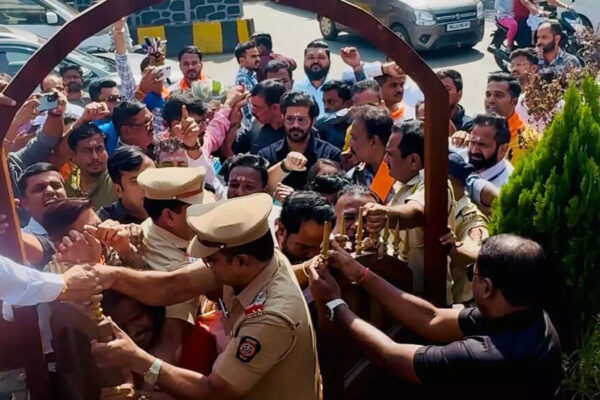 Amit Thackeray (in black) NAVI MUMBAI: Nerul police have filed an FIR against Amit Thackeray, the son of MNS chief Raj Thackeray and 70 MNS workers including office bearers for defying police prevention and forcibly unveiling the statue of Chhatrapati Shivaji Maharaj in a canopy constructed by NMMC at a junction in sector -1, Nerul near Rajiv Gandhi flyover on Sunday afternoon.The accused have been booked under relevant sections of BNS for assault or criminal force against a public servant, voluntarily causing hurt to a public servant in the discharge of their duty, unlawful assembly, rioting, joint liability and mischief causing loss or damage to property along with relevant sections of Maharashtra Police Act. The accused are Amit Thackeray, chief of Maharashtra Vidyarthi Sena, Mumbai, Gajanan Kale, MNS President of Navi Mumbai City and Abhijit Desai, MNS Nerul unit chief among other MNS workers, informed Brahmanand Naikwadi, senior inspector of Nerul.Inspector Naikwadi said, “The accused had took out a morcha without permission and gathering unlawfully assaulted the on-duty Assistant police inspector Nilesh Chavan and also created obstruction in government work by disregarding the instructions given by the police and also maliciously damaged the net installed around the statue by NMMC.”During his visit to Nerul, Amit Thackeray got annoyed after seeing that the statue of Maratha King was covered in a cloth on which dust had accumulated, as NMMC had delayed the unveiling since Feb last year.As Nerul police learnt that Amit Thackeray was going to unofficially unveil the statue, a police team from Nerul was deployed at the spot to prevent the unofficial unveiling of the statue of Maratha King. But, the MNS workers accompanying Thackeray vehemently protested defying the police prevention and forcibly reached the canopy and tore apart the cloth covering the statue after which Thackeray himself washed the statue. Gajanan Kale, MNS President of Navi Mumbai said, “Despite repeated communication with NMMC since Feb last year demanding unveiling of the statue of Chhatrapati Shivaji Maharaj at Nerul chowk built with an expenditure of around Rs 46 lakhs, the concerned civic authorities have been ignoring as probably they are waiting for appointment of CM Devendra Fadnavis. As the cloth used to cover the statue had become dirty, it was indeed desecration of the statue of Maratha king. Hence, Amit Thackeray took the lead to unveil the statue and himself washed the statue.”NMMC has released a presser stating that, the unveiling the statue of Chhatrapati Shivaji Maharaj in Nerul was not done by NMMC. Actually, the construction work around the statue has not been completed yet and is in the final stages. Therefore, the ceremonial installation of the statue was to be announced soon. Unveiling the statue without taking permission from the concerned authority and without giving any prior notice is very wrong and unauthorized from the point of view of law and order.End of ArticleFollow Us On Social MediaVideosNIA Arrests Alleged Aide Of ‘Suicide Bomber’ Umar Nabi In Delhi Terror AttackEAM Jaishankar Meets Qatar’s Top Leadership In Doha, Reaffirms Commitment To Stronger TiesSGPC Mulls Banning Lone Women In Pilgrim Jathas After ‘Missing’ Punjab Woman Marries Pakistani ManRSS-Linked Youth Shot Dead In Punjab’s Firozpur, Probe UnderwayKerala: RSS Worker Dies By Suicide After BJP Denies Local Body Poll Ticket In Thiruvananthapuram1 Dead, Several Feared Trapped As Portion Of Stone Mine Collapses In UP’s Sonbhadra; Rescue Ops On”I have no family…” Rohini Acharya Cuts Ties With Lalu Clan, Exits Politics Post-RJD DefeatRK Singh Slams Bihar BJP Suspension, Says He Only Opposed Tickets to Criminal Candidates‘Premature to Speculate’: Tharoor Hits Back at Farooq Abdullah Over Operation Sindoor Remarks‘Nitish Still X-Factor’ Pavan Verma Decodes Why Jan Suraaj Couldn’t Break Through in Bihar Polls123Photostories5 home exercises for Parkinson’s diseaseJournaling for beginners: 5 simple ways to start your de-stress journey5 ways to deepen connection without sending long emotional texts7 Cs of a champion mindset to drive success7-day infused water challenge that will reduce blood sugar levelsHow Bollywood actress Deepika Padukone inspires modern moms with grace and strength5 unsung women freedom fighters of the Indian race to Independence5 most expensive foods in the worldUnseen childhood pictures of Shraddha Kapoor with Shakti Kapoor, Siddhant, and Lata Mangeshkar you can’t miss5 timeless Swami Vivekananda quotes to inspire students on their journey123Hot PicksAlinagar Election ResultRaghopur Election ResultBihar Election Result 2025Gold rate todaySilver rate todayPublic Holidays NovemberBank Holidays NovemberTop TrendingKayla NicoleArjun TendulkarJames Harden girlfriendDubai Prince Sheikh Hamdan Net WorthRCB IPL RetentionBengaluru Techie Shoes MissingUS VisaIslam makhachev net worthDelhi BlastCharlie Mcavoy Injury