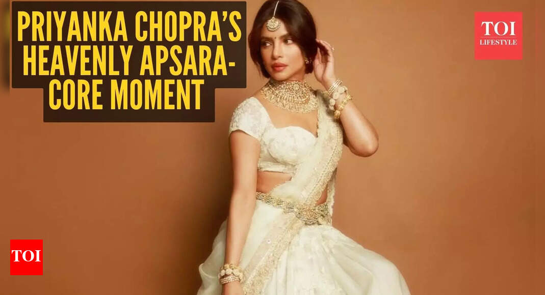 Priyanka Chopra looked like a living goddess in this ethereal white Anamika Khanna lehenga |