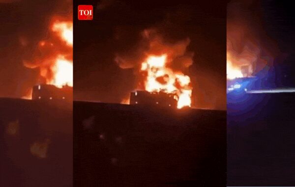 Over 40 Indian Umrah pilgrims, many from Hyderabad, are feared dead after their bus collided with a diesel tanker near Medina, Saudi Arabia. The bus caught fire, trapping passengers. Indian officials are coordinating with Saudi authorities to provide assistance to affected families.  NEW DELHI: More than 40 Indian Umrah pilgrims are feared dead after a passenger bus collided with a diesel tanker near Medina in Saudi Arabia early Monday. Video from the scene showed the bus engulfed in flames, with smoke billowing into the night sky as emergency teams and local residents rushed to the spot. Officials at the site said many passengers were trapped inside when the fire spread rapidly.24×7 helpline numbers:8002440003 (Toll free)0122614093 | 0126614276 | 0556122301 (WhatsApp)Majority of victims from HyderabadInitial reports suggest many of the victims were from Hyderabad, including 20 women and 11 children. Most were asleep when the crash occurred around 1.30 am IST, while the bus was travelling from Mecca to Medina after the pilgrims had completed their rituals in Mecca.Local residents were seen rushing in with water, blankets and tools to help rescue teams, even as the flames consumed most of the bus. Saudi authorities have not yet released an official toll, but on-ground sources said more than 40 passengers died on the spot.Telangana CM seeks full reportTelangana chief minister Revanth Reddy said he was shocked by the tragedy. He directed the chief secretary and the DGP to gather full details, coordinate with the Ministry of external affairs and the Saudi embassy, and extend immediate support to affected families.“He asked how many people lived in Telangana. He advised them to speak with officials from the Central Ministry of External Affairs and the Saudi Embassy. He ordered that, if necessary, they should immediately enter the field to provide appropriate relief efforts,” the CMO said.A control room has been set up at the Telangana Secretariat to assist families of the victims.Indian consulate in Jeddah activates 24×7 control roomThe Consulate General of India in Jeddah has launched a round-the-clock helpline to provide updates and assistance to relatives of the pilgrims.Helpline (toll free): 8002440003EAM Jaishankar, PM Modi reactExternal affairs minister S Jaishankar wrote on X: “Deeply shocked at the accident involving Indian nationals in Medinah… Sincere condolences to the bereaved families.”Prime Minister Narendra Modi also expressed grief, saying he was “deeply saddened” and that Indian missions in Saudi Arabia were providing “all possible assistance.”Hyderabad MP Asaduddin Owaisi told ANI he had contacted two Hyderabad-based travel agencies and shared passenger lists with the Indian Embassy in Riyadh. He also spoke to deputy chief of mission Abu Mathen George, who said Saudi authorities were collecting further details.About the AuthorTOI News DeskThe TOI News Desk comprises a dedicated and tireless team of journalists who operate around the clock to deliver the most current and comprehensive news and updates to the readers of The Times of India worldwide. With an unwavering commitment to excellence in journalism, our team is at the forefront of gathering, verifying, and presenting breaking news, in-depth analysis, and insightful reports on a wide range of topics. The TOI News Desk is your trusted source for staying informed and connected to the ever-evolving global landscape, ensuring that our readers are equipped with the latest developments that matter most.”Read MoreEnd of ArticleFollow Us On Social MediaVideos’Snow Must Melt’: Army Chief Dwivedi Details How India China Relations Shifted After 2024 TalksIndia Sends Strong Warning To Pakistan As Army Chief Says The Real Movie Begins After Op SindoorBangladesh On Edge: Ex-PM Sheikh Hasina Rejects Evidence, Son Issues Threat Before Tribunal VerdictOver 40 Indians From Hyderabad Travelling From Mecca To Medina Feared Killed in Saudi Bus CrashBangladesh Braces For Sheikh Hasina Judgment Amid Crude Bomb Attacks And Emergency Security MeasuresDonald Trump Signals Harsh Sanctions On Russia’s Trading Partners With India On List For Oil Trade“We Need India”: Moniruzzaman Urges Closer Ties, Demands Transparent 2026 Bangladesh ElectionsNIA Arrests Alleged Aide Of ‘Suicide Bomber’ Umar Nabi In Delhi Terror AttackEAM Jaishankar Meets Qatar’s Top Leadership In Doha, Reaffirms Commitment To Stronger TiesSGPC Mulls Banning Lone Women In Pilgrim Jathas After ‘Missing’ Punjab Woman Marries Pakistani Man123Photostories10 Fruits for kids for brain health and overall growth10 mythology heroes you must introduce your kids to10 high-protein chickpea dishes that are perfect for lunchTop 5 modern yet meaningful baby names you must consider in 2025Kolkata’s Salt Lake Begins Massive Water Tank Revamp as Residents Brace for ChangeFrom Kareena–Malaika to Ananya–Shanaya: Inside Bollywood’s most heartwarming BFF bondsPancreatic cancer: The cancer that whispers until it’s too late, doctor reveals early red flagsAditya Roy Kapur birthday special: Dapper moments of ‘The Night Manager’ star10 proven ways to slow brain aging123Hot PicksDelhi AQI TodaySheikh Hasina VerdictBihar Government FormationGold rate todaySilver rate todayPublic Holidays NovemberBank Holidays NovemberTop TrendingKayla NicoleAaron Rodgers InjuryShedeur SandersDubai Prince Sheikh Hamdan Net WorthRohini AcharyaDraymond GreenLebron JamesPaige GrecoZelina VegaCharlie Mcavoy Injury
