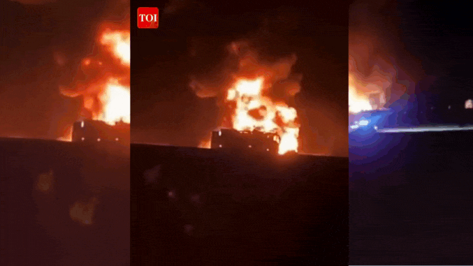 Over 40 Indian Umrah pilgrims, many from Hyderabad, are feared dead after their bus collided with a diesel tanker near Medina, Saudi Arabia. The bus caught fire, trapping passengers. Indian officials are coordinating with Saudi authorities to provide assistance to affected families.  NEW DELHI: More than 40 Indian Umrah pilgrims are feared dead after a passenger bus collided with a diesel tanker near Medina in Saudi Arabia early Monday. Video from the scene showed the bus engulfed in flames, with smoke billowing into the night sky as emergency teams and local residents rushed to the spot. Officials at the site said many passengers were trapped inside when the fire spread rapidly.24×7 helpline numbers:8002440003 (Toll free)0122614093 | 0126614276 | 0556122301 (WhatsApp)Majority of victims from HyderabadInitial reports suggest many of the victims were from Hyderabad, including 20 women and 11 children. Most were asleep when the crash occurred around 1.30 am IST, while the bus was travelling from Mecca to Medina after the pilgrims had completed their rituals in Mecca.Local residents were seen rushing in with water, blankets and tools to help rescue teams, even as the flames consumed most of the bus. Saudi authorities have not yet released an official toll, but on-ground sources said more than 40 passengers died on the spot.Telangana CM seeks full reportTelangana chief minister Revanth Reddy said he was shocked by the tragedy. He directed the chief secretary and the DGP to gather full details, coordinate with the Ministry of external affairs and the Saudi embassy, and extend immediate support to affected families.“He asked how many people lived in Telangana. He advised them to speak with officials from the Central Ministry of External Affairs and the Saudi Embassy. He ordered that, if necessary, they should immediately enter the field to provide appropriate relief efforts,” the CMO said.A control room has been set up at the Telangana Secretariat to assist families of the victims.Indian consulate in Jeddah activates 24×7 control roomThe Consulate General of India in Jeddah has launched a round-the-clock helpline to provide updates and assistance to relatives of the pilgrims.Helpline (toll free): 8002440003EAM Jaishankar, PM Modi reactExternal affairs minister S Jaishankar wrote on X: “Deeply shocked at the accident involving Indian nationals in Medinah… Sincere condolences to the bereaved families.”Prime Minister Narendra Modi also expressed grief, saying he was “deeply saddened” and that Indian missions in Saudi Arabia were providing “all possible assistance.”Hyderabad MP Asaduddin Owaisi told ANI he had contacted two Hyderabad-based travel agencies and shared passenger lists with the Indian Embassy in Riyadh. He also spoke to deputy chief of mission Abu Mathen George, who said Saudi authorities were collecting further details.About the AuthorTOI News DeskThe TOI News Desk comprises a dedicated and tireless team of journalists who operate around the clock to deliver the most current and comprehensive news and updates to the readers of The Times of India worldwide. With an unwavering commitment to excellence in journalism, our team is at the forefront of gathering, verifying, and presenting breaking news, in-depth analysis, and insightful reports on a wide range of topics. The TOI News Desk is your trusted source for staying informed and connected to the ever-evolving global landscape, ensuring that our readers are equipped with the latest developments that matter most.”Read MoreEnd of ArticleFollow Us On Social MediaVideos’Snow Must Melt’: Army Chief Dwivedi Details How India China Relations Shifted After 2024 TalksIndia Sends Strong Warning To Pakistan As Army Chief Says The Real Movie Begins After Op SindoorBangladesh On Edge: Ex-PM Sheikh Hasina Rejects Evidence, Son Issues Threat Before Tribunal VerdictOver 40 Indians From Hyderabad Travelling From Mecca To Medina Feared Killed in Saudi Bus CrashBangladesh Braces For Sheikh Hasina Judgment Amid Crude Bomb Attacks And Emergency Security MeasuresDonald Trump Signals Harsh Sanctions On Russia’s Trading Partners With India On List For Oil Trade“We Need India”: Moniruzzaman Urges Closer Ties, Demands Transparent 2026 Bangladesh ElectionsNIA Arrests Alleged Aide Of ‘Suicide Bomber’ Umar Nabi In Delhi Terror AttackEAM Jaishankar Meets Qatar’s Top Leadership In Doha, Reaffirms Commitment To Stronger TiesSGPC Mulls Banning Lone Women In Pilgrim Jathas After ‘Missing’ Punjab Woman Marries Pakistani Man123Photostories10 Fruits for kids for brain health and overall growth10 mythology heroes you must introduce your kids to10 high-protein chickpea dishes that are perfect for lunchTop 5 modern yet meaningful baby names you must consider in 2025Kolkata’s Salt Lake Begins Massive Water Tank Revamp as Residents Brace for ChangeFrom Kareena–Malaika to Ananya–Shanaya: Inside Bollywood’s most heartwarming BFF bondsPancreatic cancer: The cancer that whispers until it’s too late, doctor reveals early red flagsAditya Roy Kapur birthday special: Dapper moments of ‘The Night Manager’ star10 proven ways to slow brain aging123Hot PicksDelhi AQI TodaySheikh Hasina VerdictBihar Government FormationGold rate todaySilver rate todayPublic Holidays NovemberBank Holidays NovemberTop TrendingKayla NicoleAaron Rodgers InjuryShedeur SandersDubai Prince Sheikh Hamdan Net WorthRohini AcharyaDraymond GreenLebron JamesPaige GrecoZelina VegaCharlie Mcavoy Injury