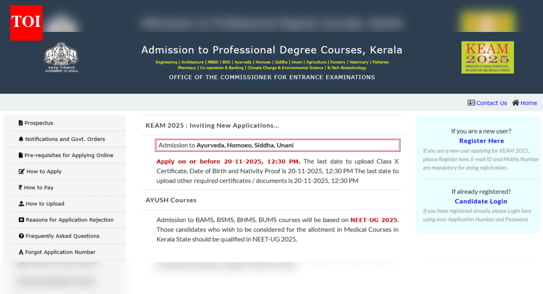 Kerala AYUSH NEET UG counselling 2025: Registration window for stray vacancy round 2 reopens at cee.kerala.gov.in; direct link to apply here