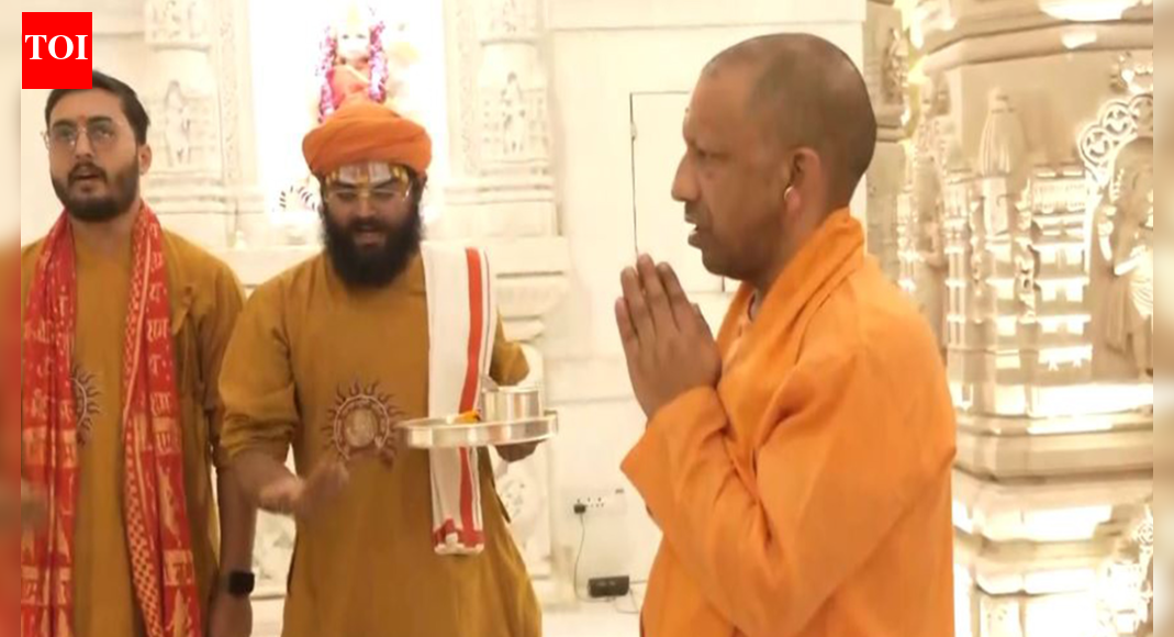 Uttar Pradesh chief minister Yogi Adityanath arrived in Ayodhya on Tuesday for a day-long visit to review preparations for the upcoming flag hoisting ceremony at the Ram temple.He began his tour with prayers at Sankat Mochan Hanumangarhi, bowing before Lord Hanuman and offering prayers for the happiness, prosperity, and peace of the people of Uttar Pradesh, said an official release.After the darshan at Hanumangarhi, the chief minister proceeded directly to the sanctum of Shri Ram Lalla. He performed aarti, offered obeisance at the feet of Lord Ram, and undertook a circumambulation of the premises, closely inspecting the progress of the temple construction.Following the rituals, officials of the Shri Ram Janmabhoomi Teerth Kshetra Trust briefed him on the current status of the construction work and the upcoming phases. The chief minister carefully examined each aspect and provided necessary directives.As he stepped out after paying homage to Shri Ram Lalla, a large number of devotees gathered to greet him. The chief minister acknowledged their warm welcome with folded hands, as chants of “Jai Shri Ram” echoed throughout the area.Upon his arrival in the city, the chief minister was accorded a grand reception at the Ramkatha Park helipad. Minister-in-charge Surya Pratap Shahi, mayor Girishpati Tripathi, district panchayat president Roli Singh, MLAs Ved Prakash Gupta, Amit Singh Chauhan, Ramchandra Yadav, Abhay Singh, Chandrabhanu Paswan, BJP district president Sanjeev Singh, Mahanagar president Kamlesh Srivastava, and other public representatives welcomed him with bouquets.This marks CM Yogi Adityanath’s first visit to Ayodhya in November.End of ArticleFollow Us On Social MediaVideos’Some Last-Mile Issues…’: Piyush Goyal Remarks On Trade Pact With EU And US, India’s Export GrowthThe Ghost Of Bastar Falls: What Madvi Hidma’s Death Means For India’s War Against Maoist InsurgencyBathani Tola: 30 years on, justice still elusive for Bihar’s worst caste massacreShashi Tharoor Praises PM Modi Again, Sparks Fresh Congress Rift After Attending Goenka Lecture’I Did Not Say…’: Prashant Kishor Takes U-Turn On Vow To Quit Politics If JDU Wins Bihar PollsIndia Will Sign Trade Deal Only When It Is ‘Fair, Equitable And Balanced’: Piyush GoyalNarayana Murthy Sparks Fresh Storm By Urging to Adopt China’s 996 Model, Work 72 Hours Every WeekIran Halts Visa Waiver For Indians Amid Criminal Exploitation And MEA Safety Warning AlertsAfter Delhi Blast, Jaishankar Tells SCO Nations India Has Right To Defend Its People Against TerrorPiyush Goyal Calls India A Stability Anchor Amid Global Flux And Says The Coming 2 Years Are Pivotal123Photostories5 natural home remedies to detoxify the liverChia seeds in water vs chia seeds in milk: Which is more beneficial for healthFrom teeth-brushing battles to screen time: Kareena Kapoor Khan’s honest parenting tales7 Japanese techniques to overcome laziness and boost productivity in life10 date ideas in New York City that are not drinking or movies‘Dhurandhar’s Sara Arjun to Ananya Panday: 5 best celeb outfits of the dayWhat is Cloudflare and why is it impacting so many websites on the internet5 smart ways to teach kids the value of saving money6 national parks to visit in winter to spot migratory birds10 sweet congratulation messages every new parent deserves to hear123Hot PicksDelhi AQI TodaySheikh Hasina VerdictBihar Government FormationGold rate todaySilver rate todayPublic Holidays NovemberBank Holidays NovemberTop TrendingDak Prescott FianceSophie CunninghamJake Paul GirlfriendKevin DurantBecky LynchDetroit Tigers WifeAuston MatthewsGiannis AntetokounmpoMichael PhelpsWho is Ella Hakkinen