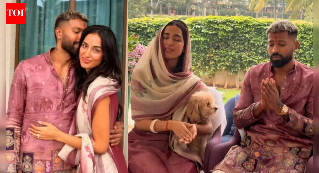 Hardik Pandya kisses girlfriend Maheika Sharma, performs ‘puja’ with her in new post – WATCH VIDEOS
