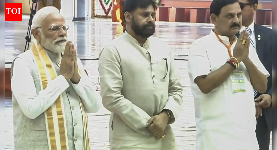 Prime Minister Narendra Modi visited Puttaparthi to honor spiritual leader Sri Sathya Sai Baba’s birth centenary, paying respects at his Mahasamadhi. Accompanied by Andhra Pradesh leaders, the PM also released commemorative stamps and a coin celebrating Baba’s legacy. Later, he will inaugurate a natural farming summit in Coimbatore and release PM-KISAN funds for farmers. ANI image  NEW DELHI: Prime Minister Narendra Modi on Wednesday visited Puttaparthi in Andhra Pradesh to pay homage at the Mahasamadhi of late spiritual leader Sri Sathya Sai Baba as part of his birth centenary celebrations.According to visuals from the visit, PM Modi was accompanied by Andhra Pradesh CM N Chandrababu Naidu and deputy CM Pawan Kalyan at Prasanthi Nilayam where he offered prayers and paid his respects.PM Modi’s BIG OUTREACH To India’s Farmers, Launches Agri Schemes Worth ₹35,000 Crore Before DiwaliAs per the official statement from the Prime Minister’s Office (PMO), he will also release a commemorative coin and a set of postal stamps honouring Sathya Sai Baba’s legacy of service and spiritual leadership.The PMO said the prime minister will later travel to Coimbatore, Tamil Nadu to inaugurate the South India Natural Farming Summit. During the programme, he will release the 21st instalment of PM-KISAN, amounting to more than Rs 18,000 crore to support around nine crore farmers across the country.Ahead of his arrival, security arrangements in Puttaparthi were strengthened with barricades and deployment of police personnel to ensure safety and protocol.PM Modi earlier said that Sri Sathya Sai Baba’s life and contributions “remain a guiding light for generations” and recalled his earlier interactions with the revered spiritual figure.”I look forward to being among my sisters and brothers of Andhra Pradesh tomorrow, November 19 to participate in the birth centenary celebrations of Sri Sathya Sai Baba in Puttaparthi. His life and efforts towards community service and the spiritual awakening of society remain a guiding light for generations. I have had various opportunities to interact with him and learn from him over the years. Here are some glimpses from our interactions,” he wrote in a post on X.About the AuthorTOI News DeskThe TOI News Desk comprises a dedicated and tireless team of journalists who operate around the clock to deliver the most current and comprehensive news and updates to the readers of The Times of India worldwide. With an unwavering commitment to excellence in journalism, our team is at the forefront of gathering, verifying, and presenting breaking news, in-depth analysis, and insightful reports on a wide range of topics. The TOI News Desk is your trusted source for staying informed and connected to the ever-evolving global landscape, ensuring that our readers are equipped with the latest developments that matter most.”Read MoreEnd of ArticleFollow Us On Social MediaVideos”… To Flaunt Patriotism’ Terror Accused in Ricin Plot Attacked Inside Sabarmati Jail by InmatesAfter S-400 Success, Russia Offers Su-57E With Full Tech Transfer To Reset Defence Ties With IndiaInside Jaishankar’s Kremlin Briefing To Putin As India Shapes Agenda For India-Russia Annual SummitHasina’S Son Sajeeb Wazed Calls Her Conviction A Political Coup, Slams Bangladesh’S Unelected GovAnmol Bishnoi, Accused In Baba Siddique Murder Case, To Be Deported To India From USIndia-Russia Ties: EAM Jaishankar Meets President Putin In Moscow’Some Last-Mile Issues…’: Piyush Goyal Remarks On Trade Pact With EU And US, India’s Export GrowthThe Ghost Of Bastar Falls: What Madvi Hidma’s Death Means For India’s War Against Maoist InsurgencyBathani Tola: 30 years on, justice still elusive for Bihar’s worst caste massacreShashi Tharoor Praises PM Modi Again, Sparks Fresh Congress Rift After Attending Goenka Lecture123Photostories5 common habits that quietly destroy relationships (and how to fix them)Tom Cruise Fitness: How his workout routine keeps him stunt-ready even in his 60s6 countries with red, white, and black colours in their national flagsWhich Temple You Should Visit on January 1, 2026 As Per Your Birth DateTara Sutaria birthday special: Best style moments of the ‘SOTY 2’ starSushmita Sen birthday special: Decoding her best fashionable moments10 popular foods with surprising origins you won’t believeIndia’s first true superstar wasn’t Rajesh Khanna but this actress, raised in a red-light area, worshipped by fans beyond imaginationCelebrity birthdate breakdown: The number that made them iconic5 animals that are immune to toxins and poisons123Hot PicksDelhi AQI TodaySheikh Hasina VerdictBihar Government FormationGold rate todaySilver rate todayPublic Holidays NovemberBank Holidays NovemberTop TrendingAaron Rodgers InjuryShedeur SandersPaolo BancheroStephen CurryPatrick BeverleyLeBron JamesStephen A SmithCade CunninghamDraymond GreenSophie Cunningham