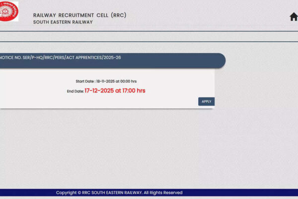 RRC SER apprentice recruitment 2025 notification out for 1785 posts, apply online at rrcser.co.in