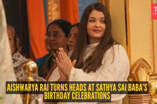 Aishwarya Rai’s minimal glam moment steals the spotlight at Sathya Sai Baba’s centenary birthday event