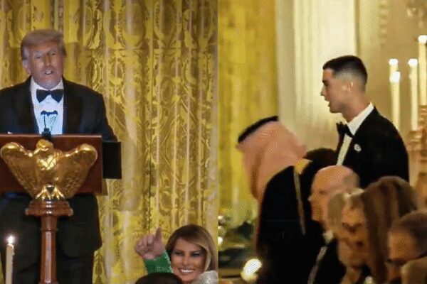 Watch: Trump says Barron ‘is a big fan of Ronaldo’ as football star attends White House dinner