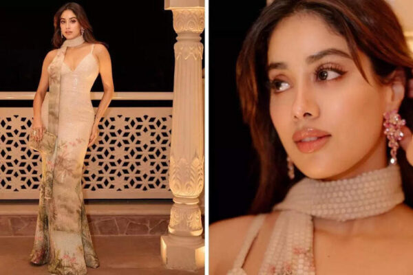 Janhvi Kapoor serves tropical glam with Rs 3.09 lakh printed sequined gown and scarf – PICS