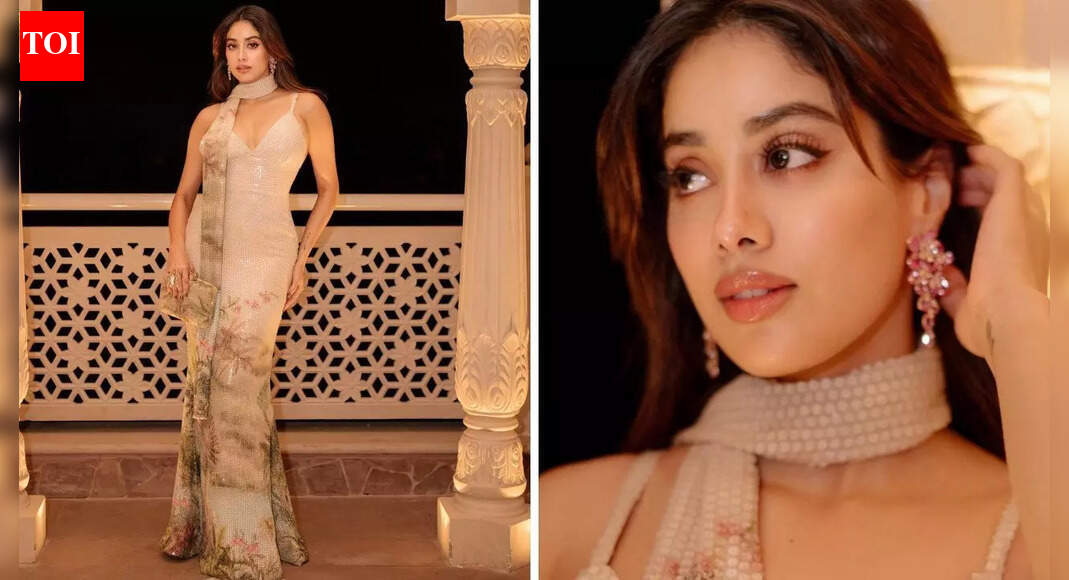 Janhvi Kapoor serves tropical glam with Rs 3.09 lakh printed sequined gown and scarf – PICS