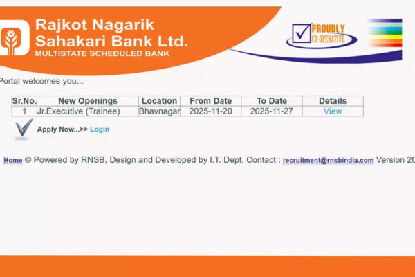 RNS Bank Jr Executive recruitment notification 2025 released: Online applications open at rnsb.bank.in
